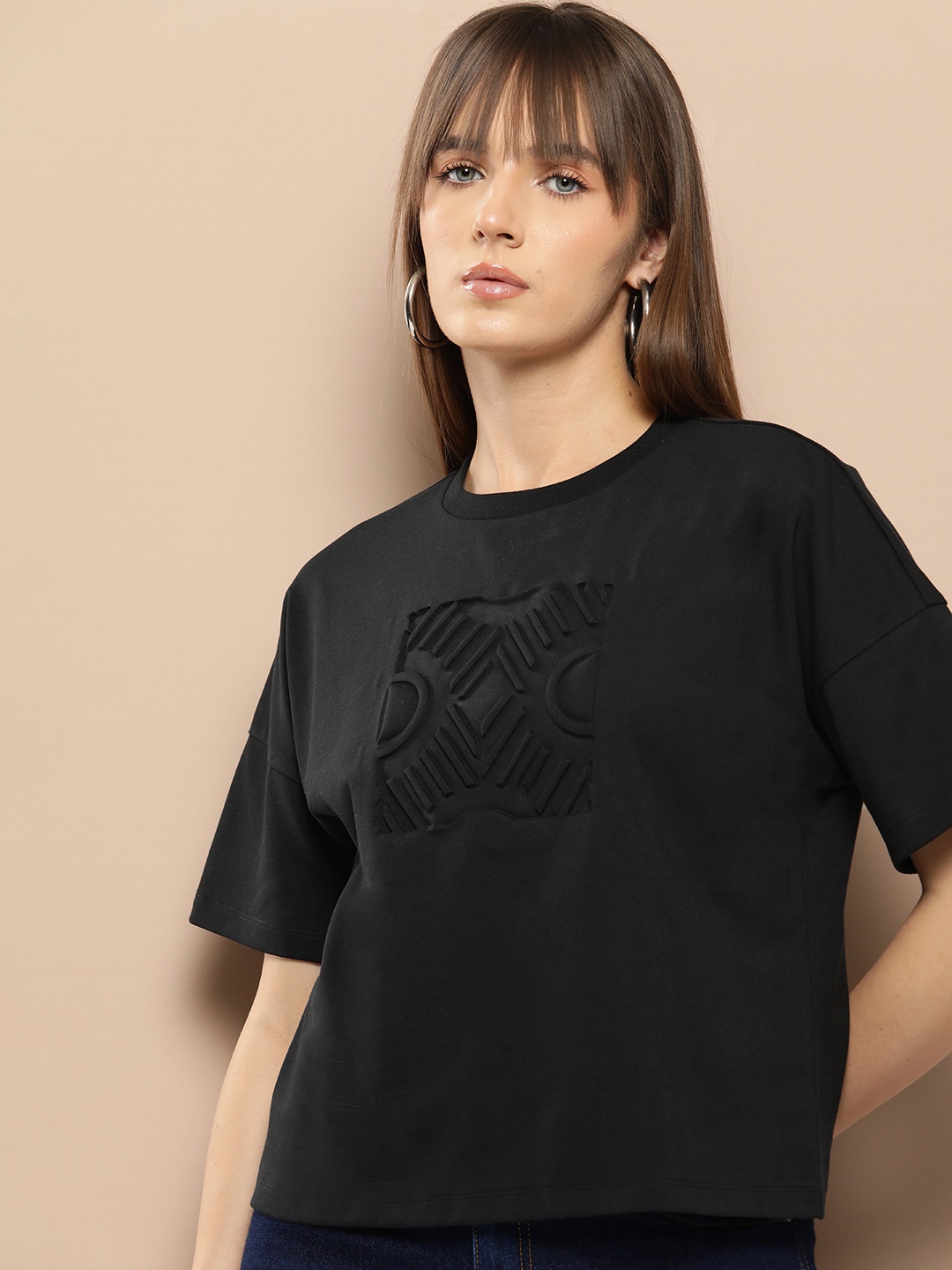 

Chemistry Drop-Shoulder Sleeves T-shirt, Black