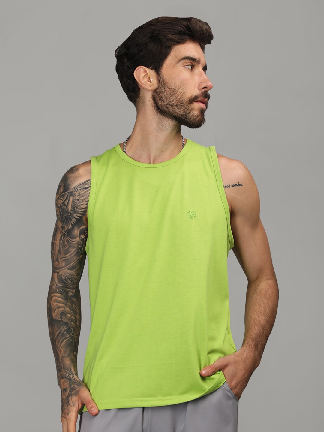 

CHKOKKO Sleeveless T-shirt, Fluorescent green