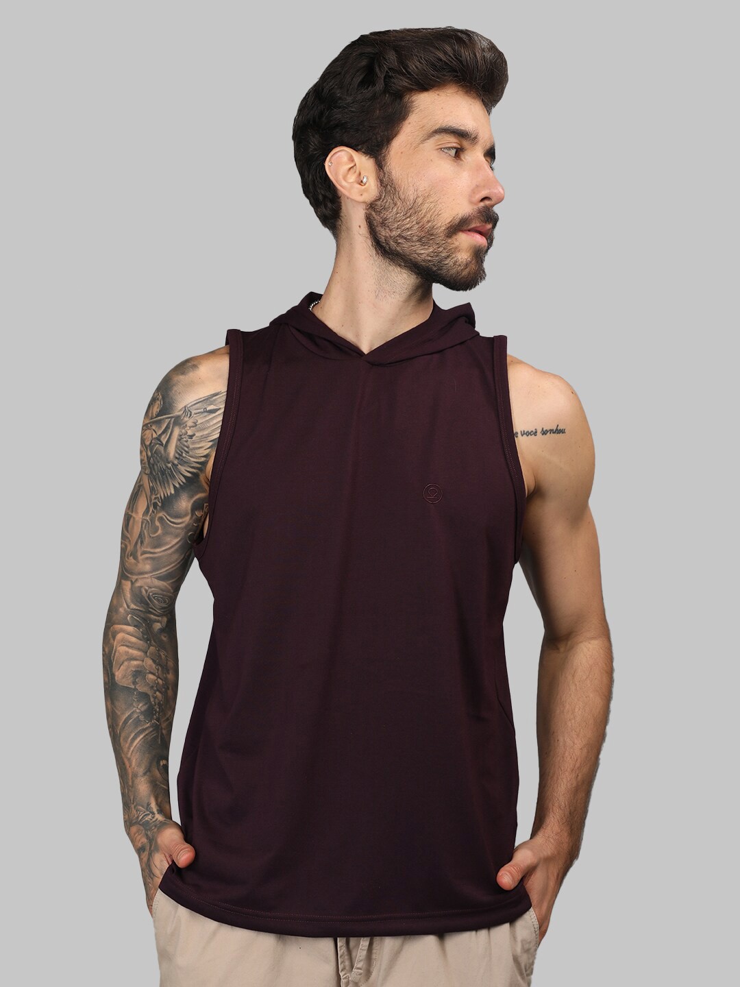 

CHKOKKO Hooded Sleeveless T-shirt, Violet