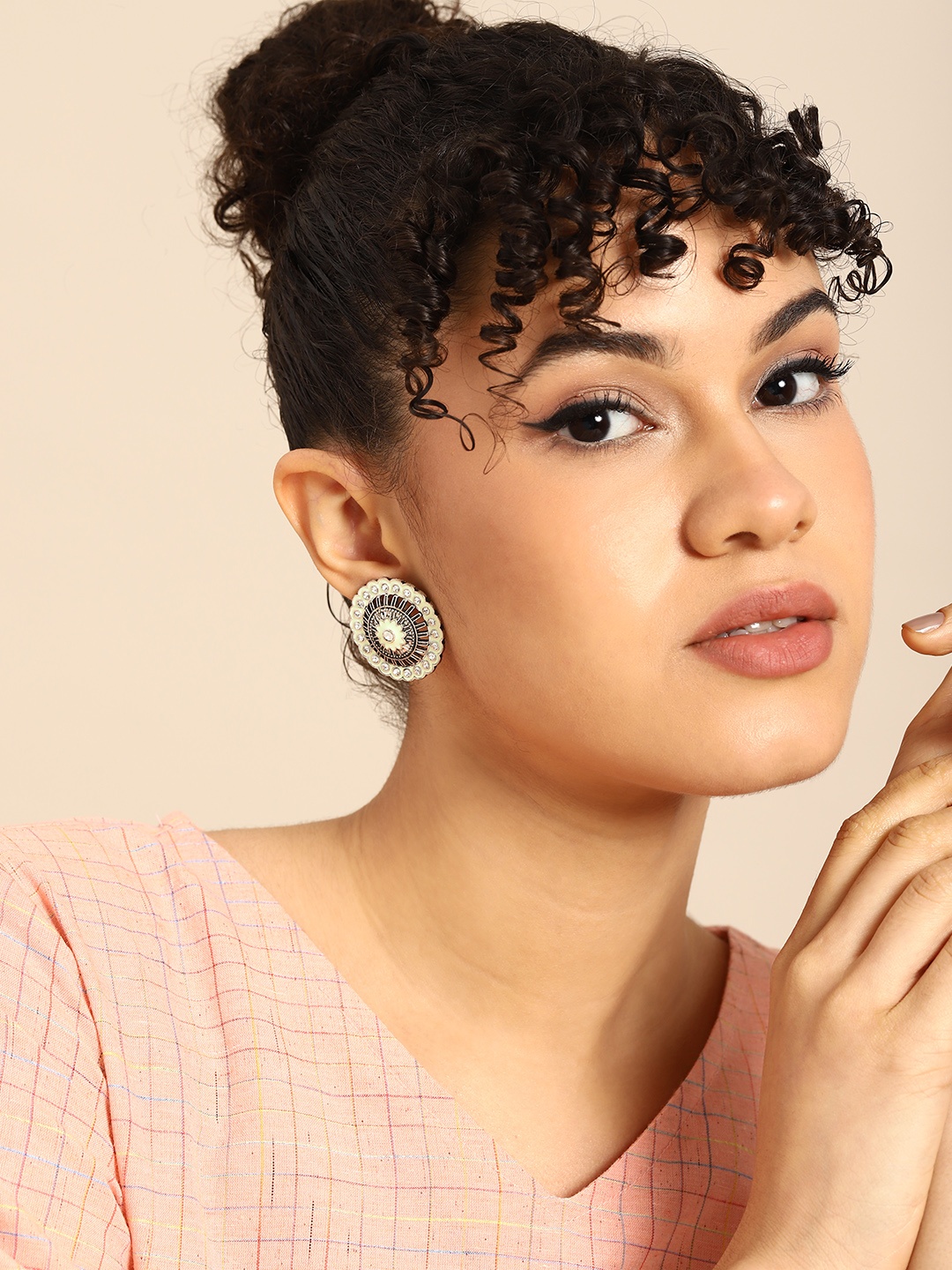 

Anouk Women Silver-Plated Circular Studs Earrings