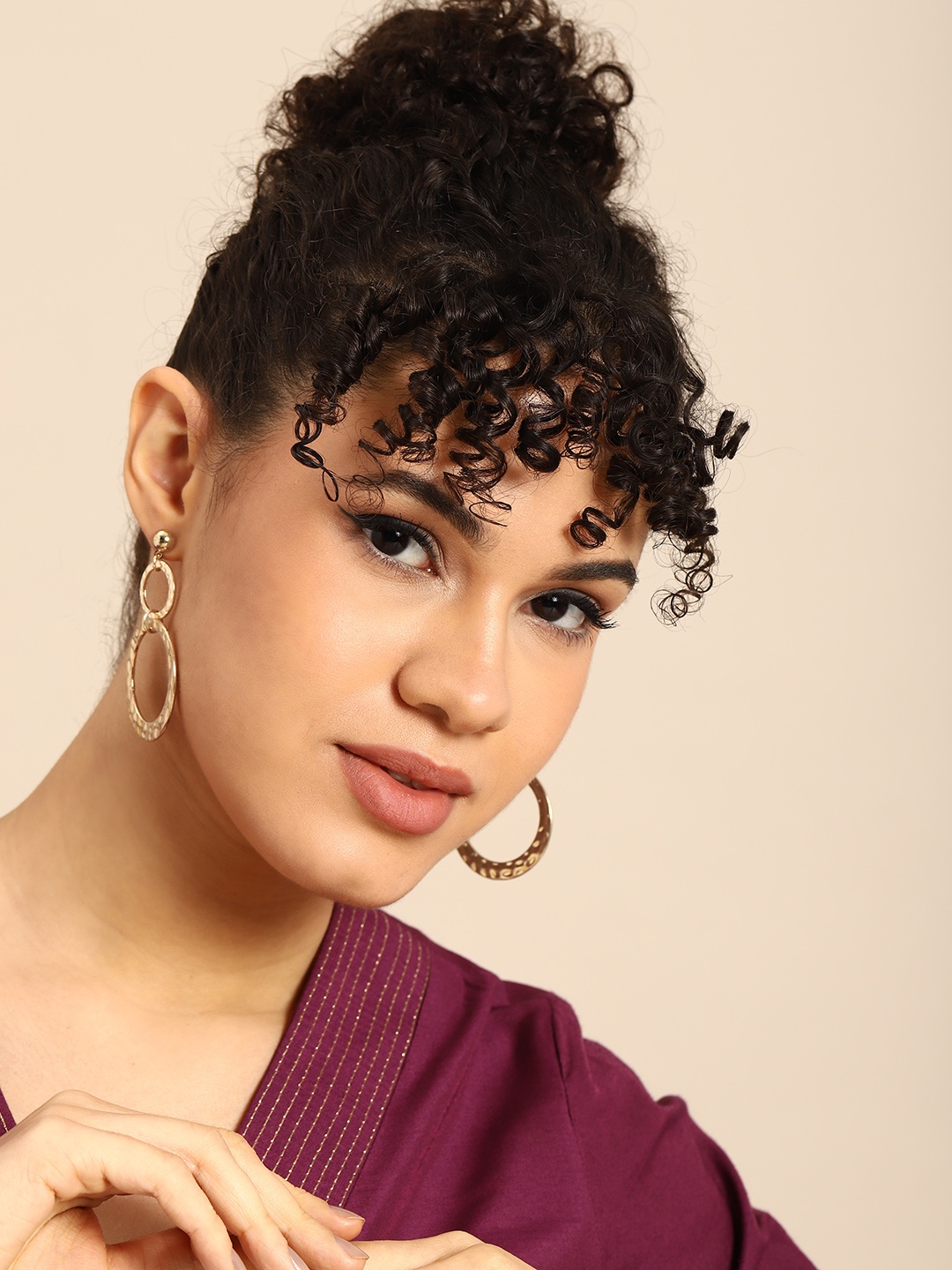 

Anouk Women Gold-Plated Circular Drop Earrings