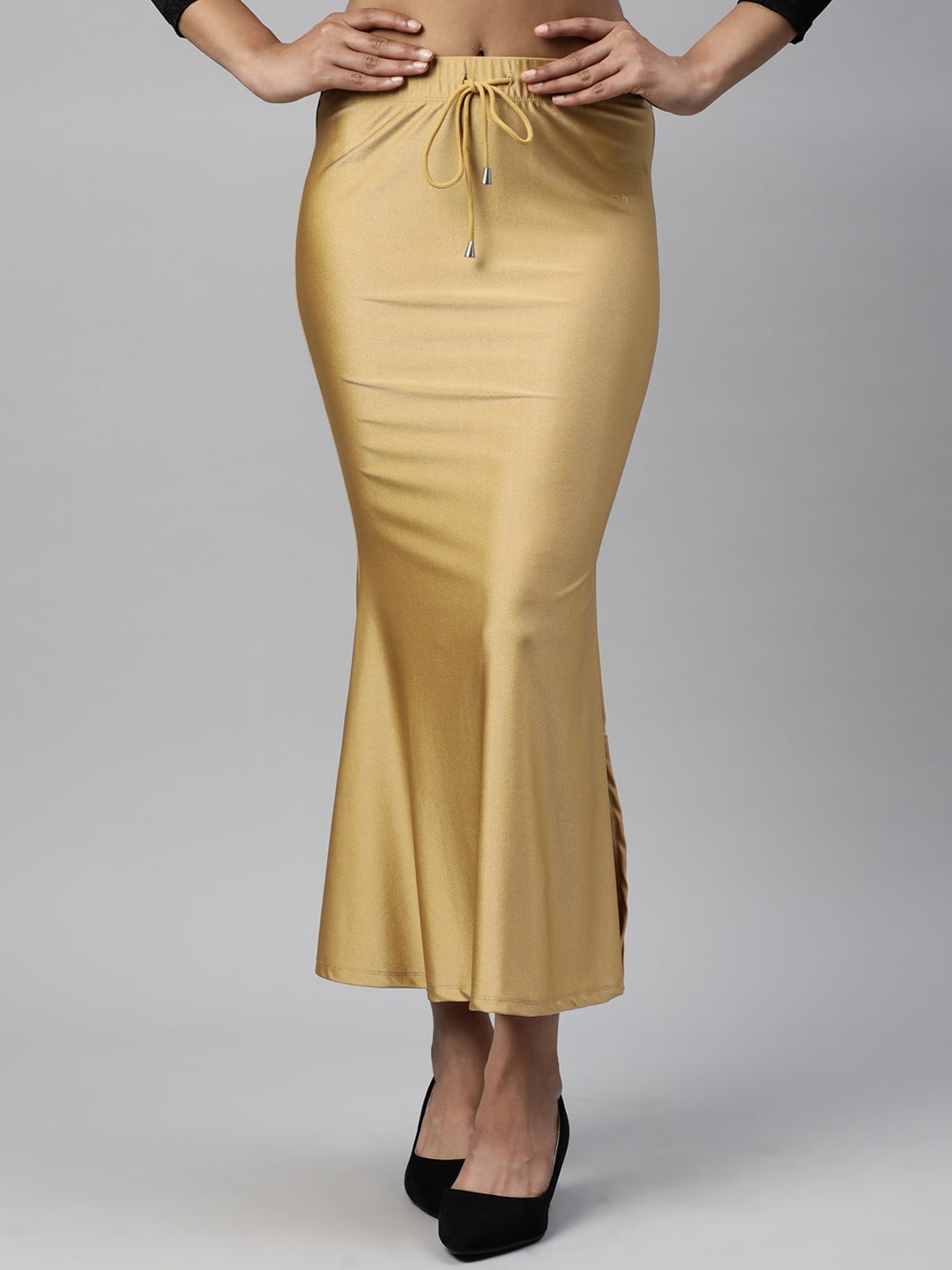 

TWIN BIRDS Side Slit High Rise Mermaid-Fit Stretchable Saree Shapewear, Gold