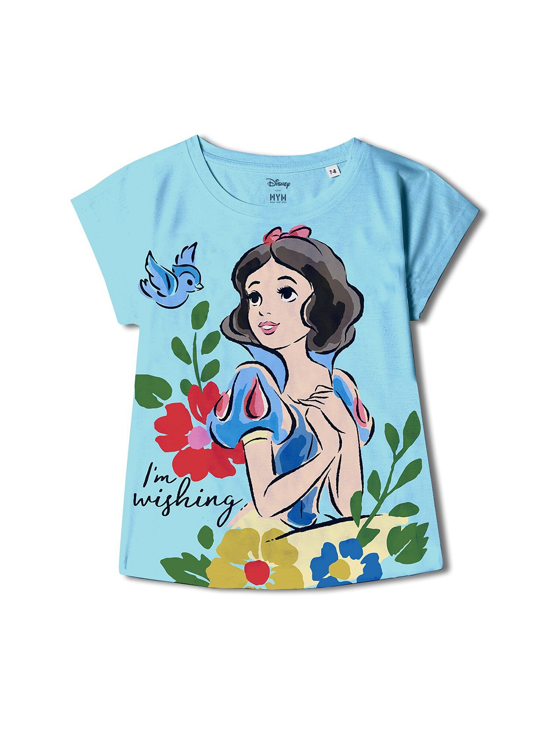 

Wear Your Mind Snow White Printed Extended Sleeves T-Shirt, Blue