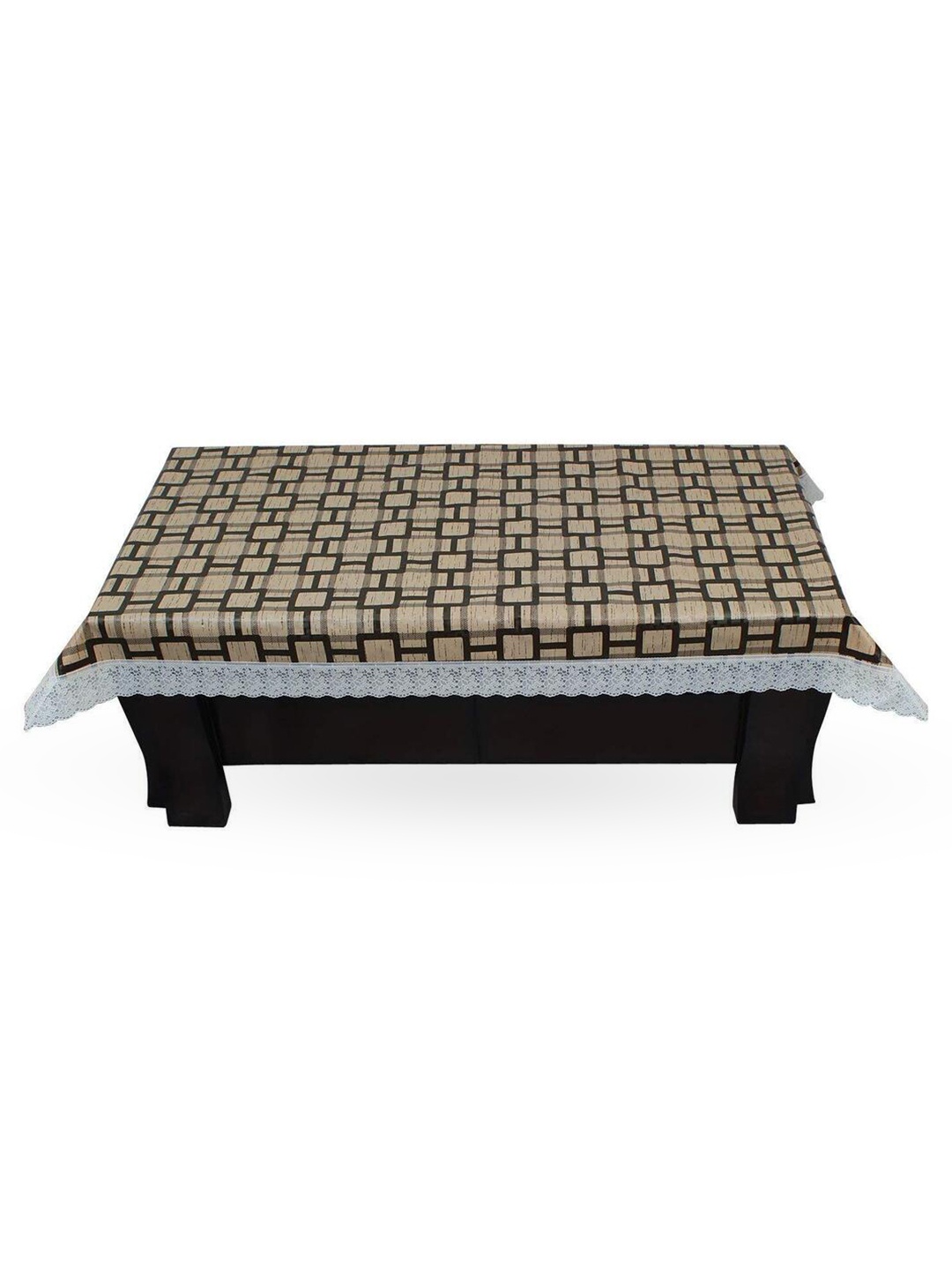 

CASA-NEST Black Geometric Printed Plastic 8-Seater Table Cover
