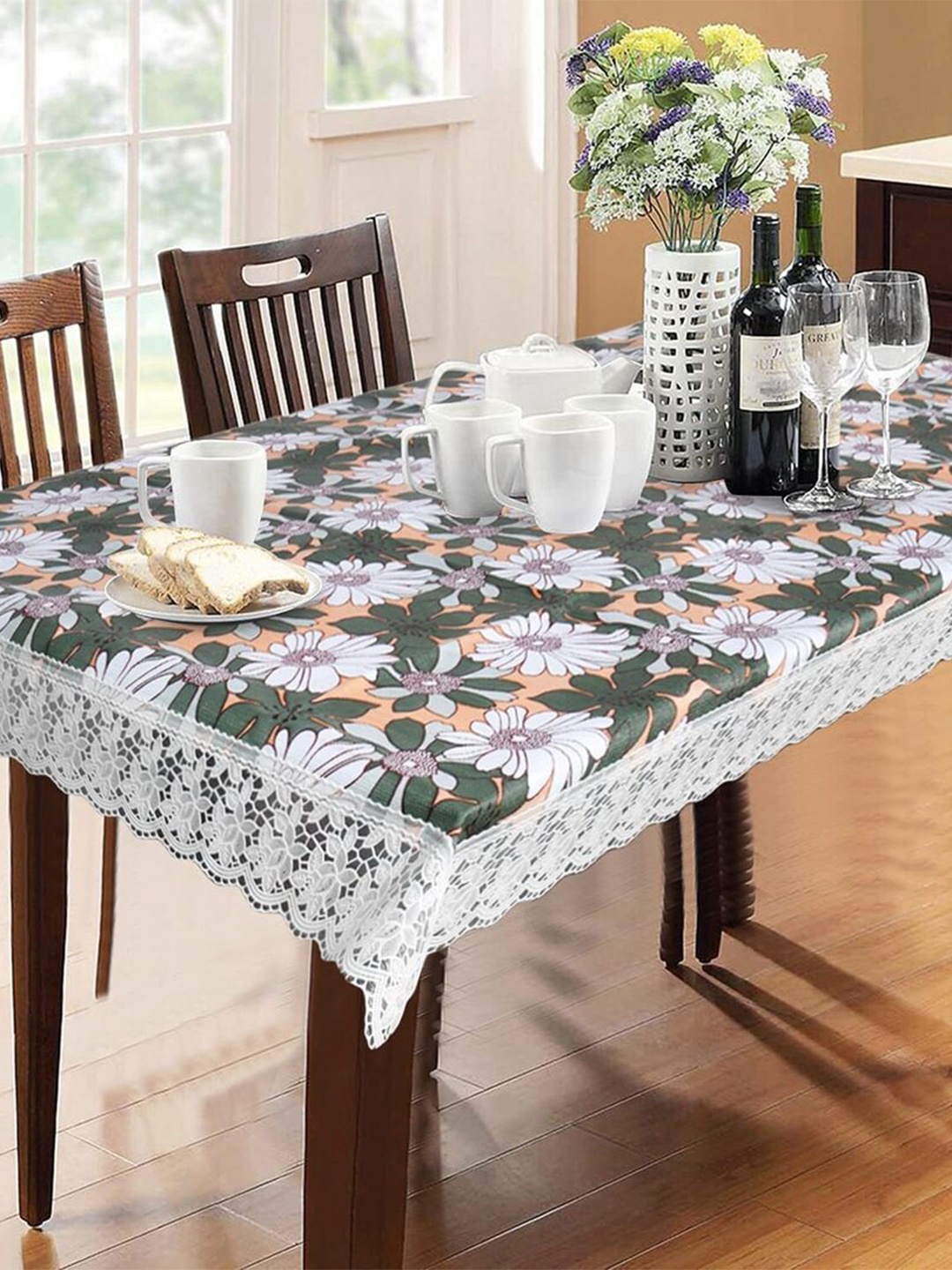 

CASA-NEST Black Floral 8-Seater Rectangle Table Cover