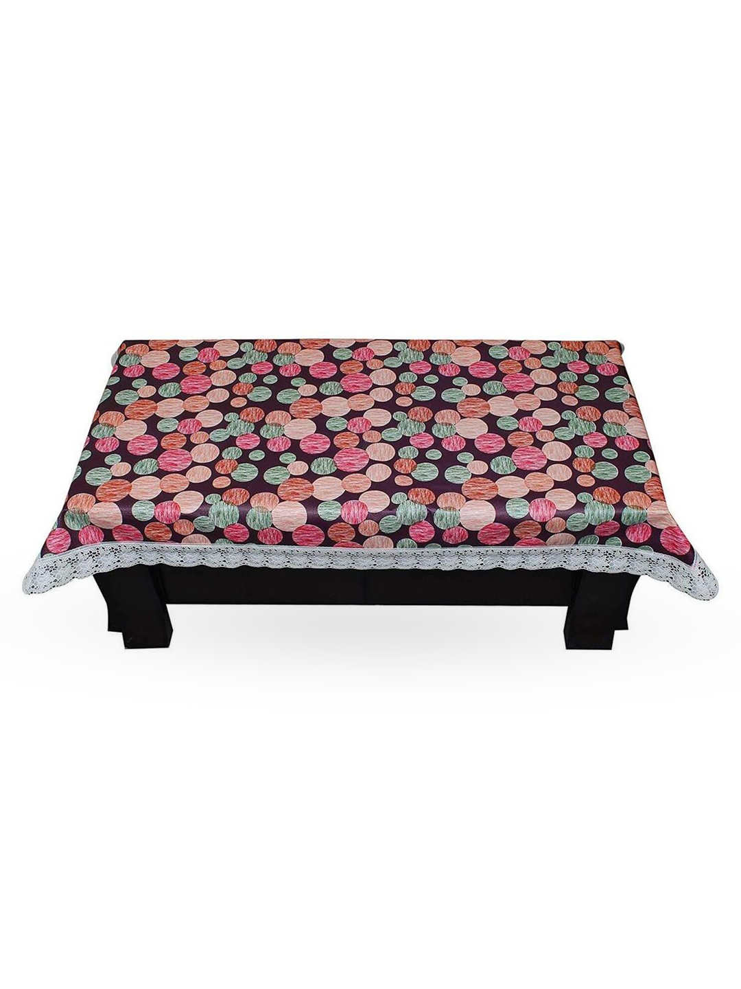 

CASA-NEST Maroon Floral 8-Seater Table Cover