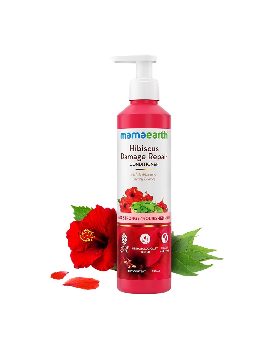 

Mamaearth Hibiscus Damage Repair Conditioner with Curry Leaves & Shea Butter - 250 ml, White