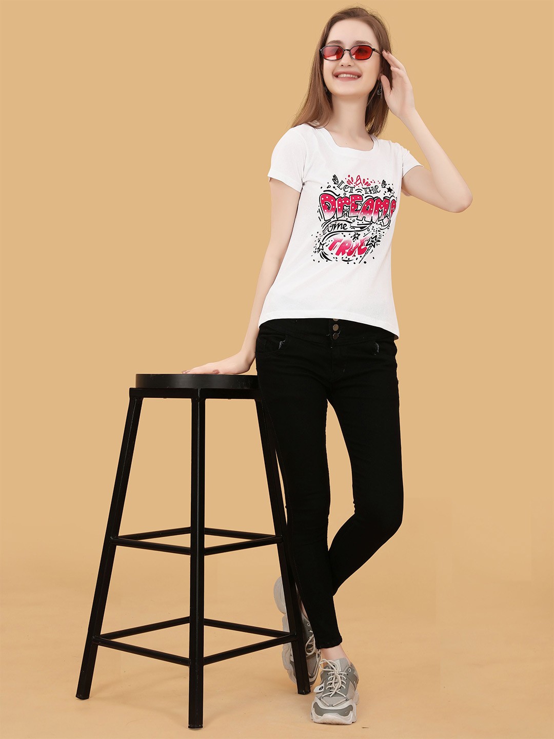 

BAESD Typography Printed Cotton T-shirt, White