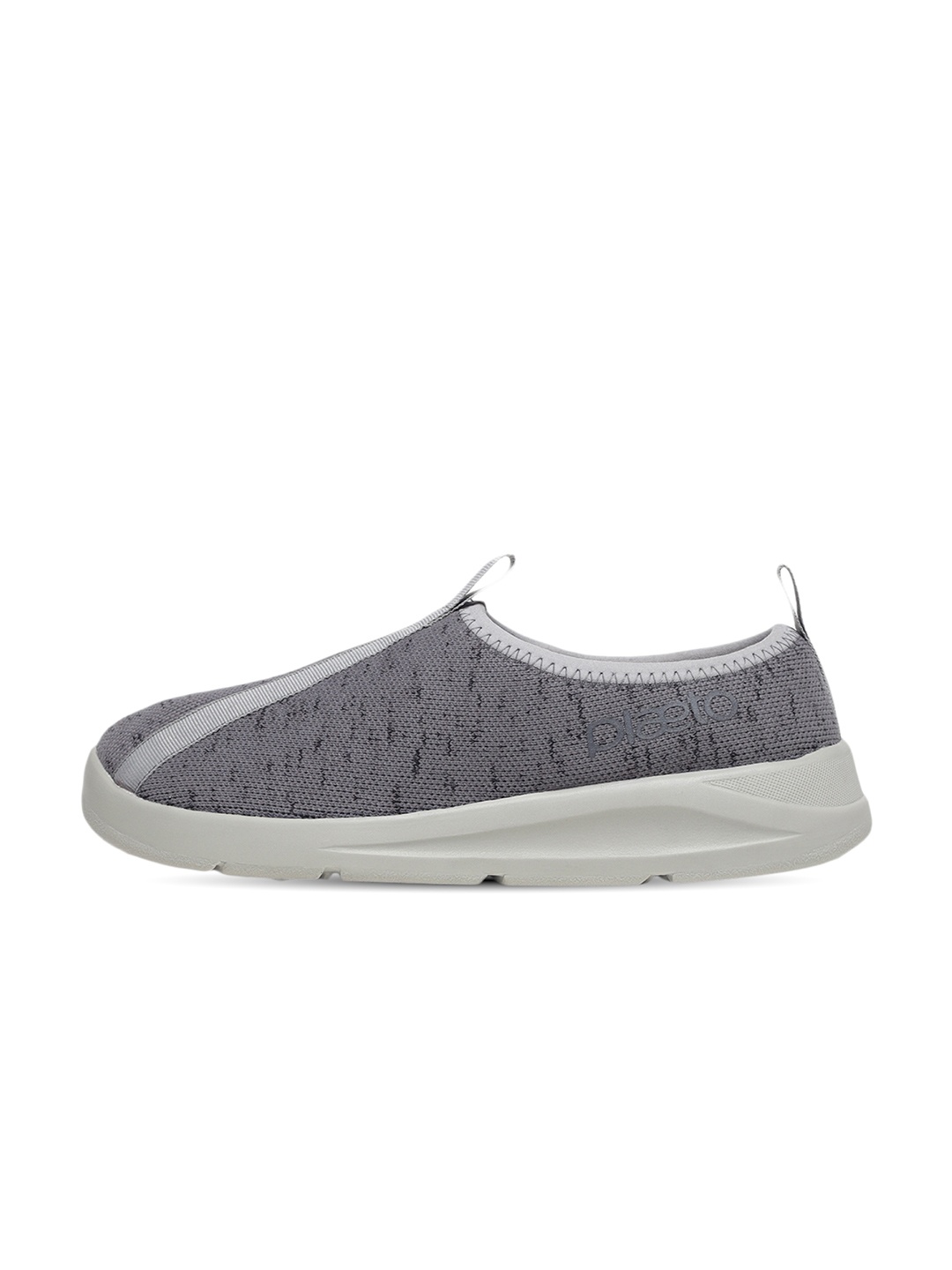 

plaeto Men Textured EZPlay Lightweight Knit Upper Slip-On Walking Shoes, Grey