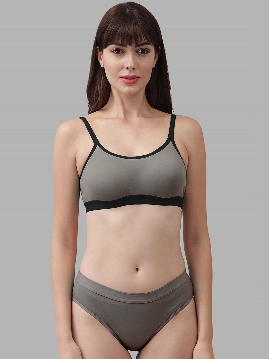 In-Curve Non Padded Cotton Brief Lingerie, Grey