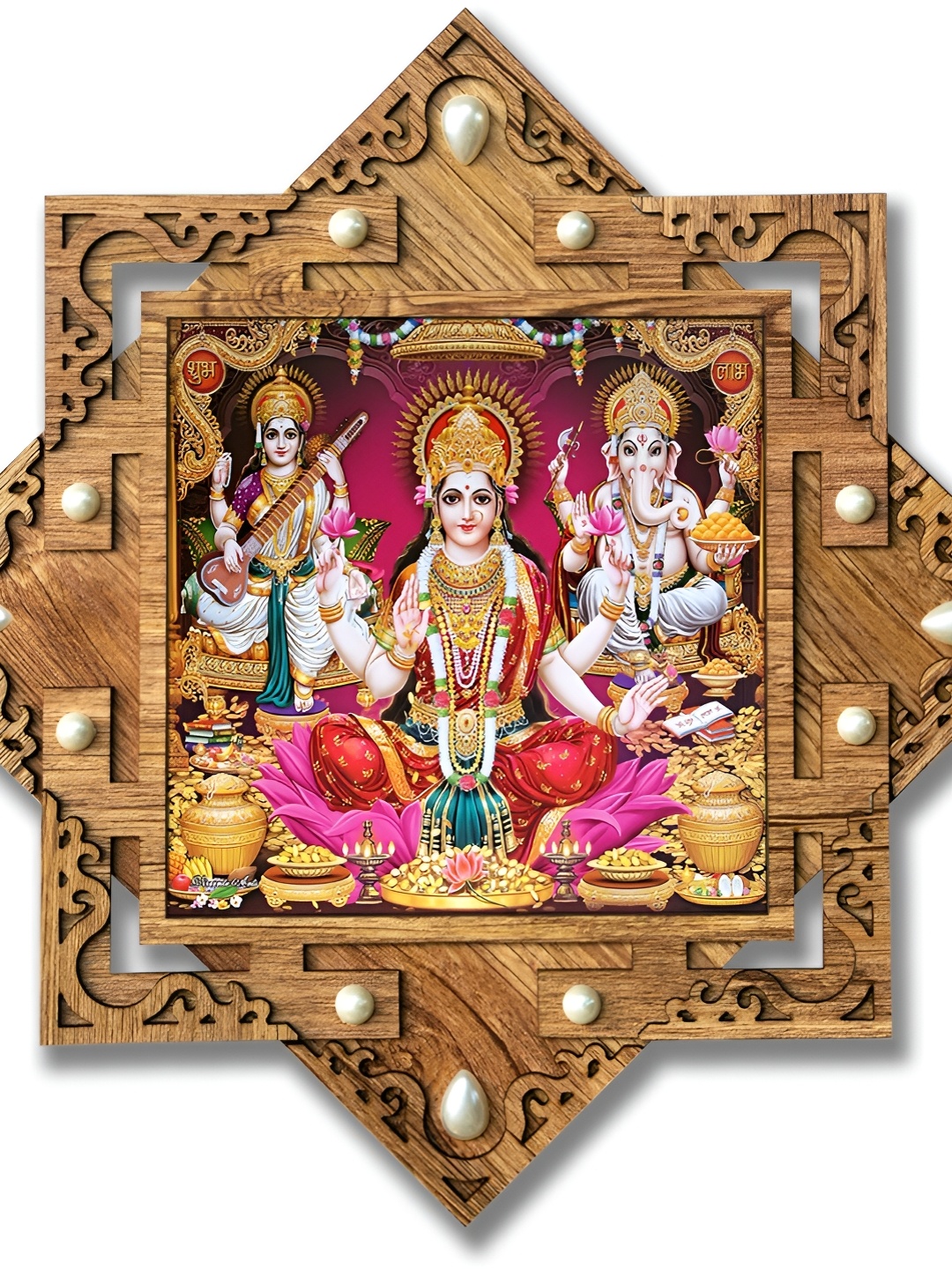 

PnF Beige & White Wooden Religious Printed Wall Art