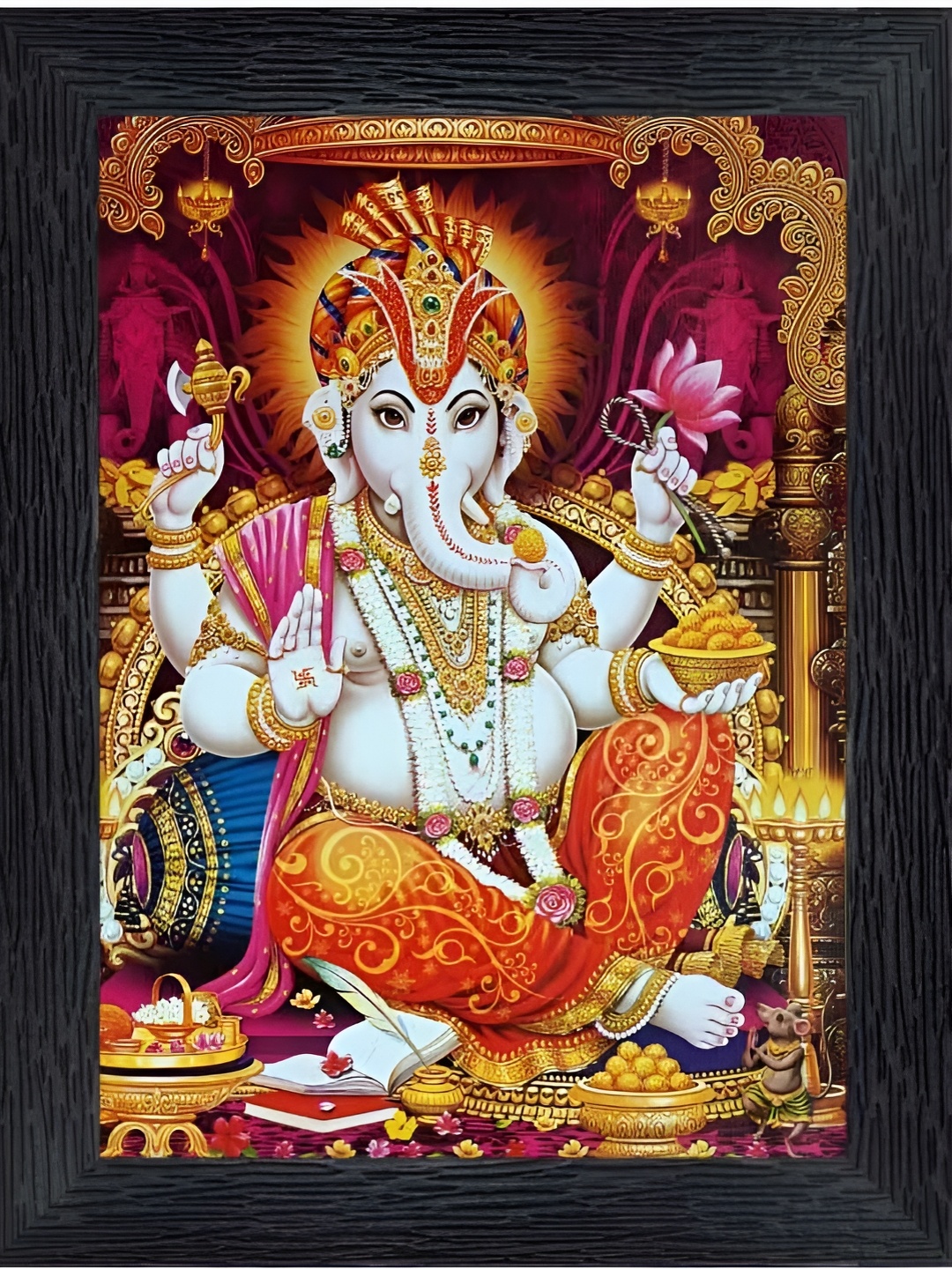 

PnF Black & White Wooden Printed Religious Wooden Painting Wall Art