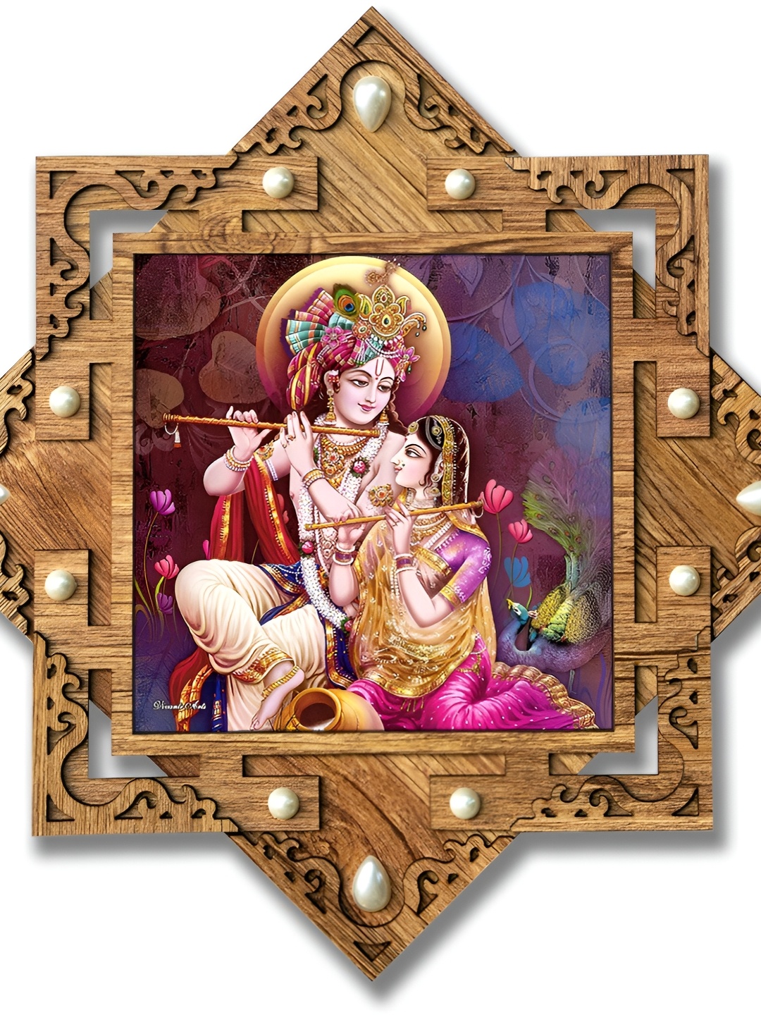 

PnF Brown & Blue Wooden Religious Painting Wall Art