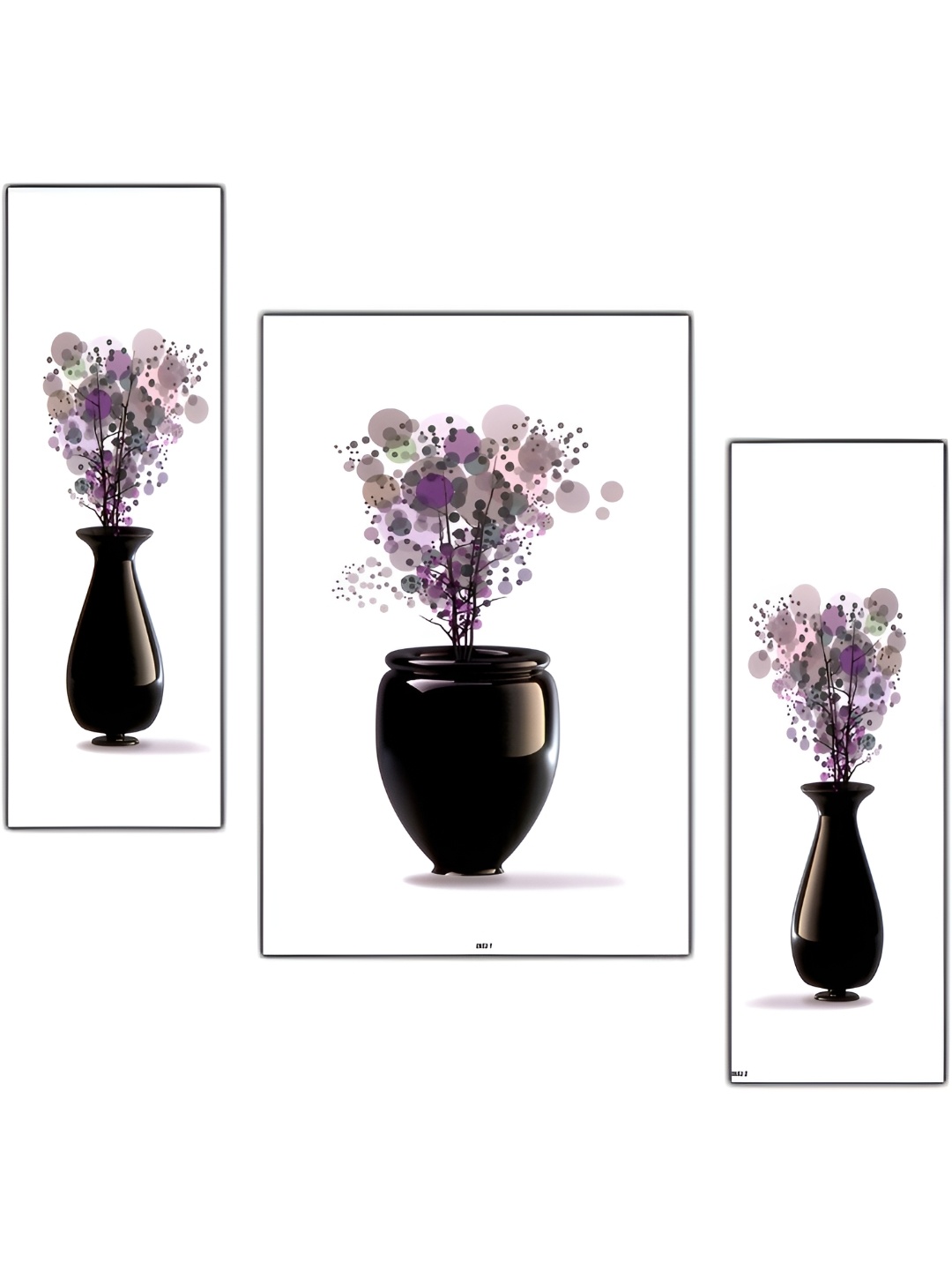 

PnF White & Purple 3 Pieces Wooden Floral and Botanical Wall Art