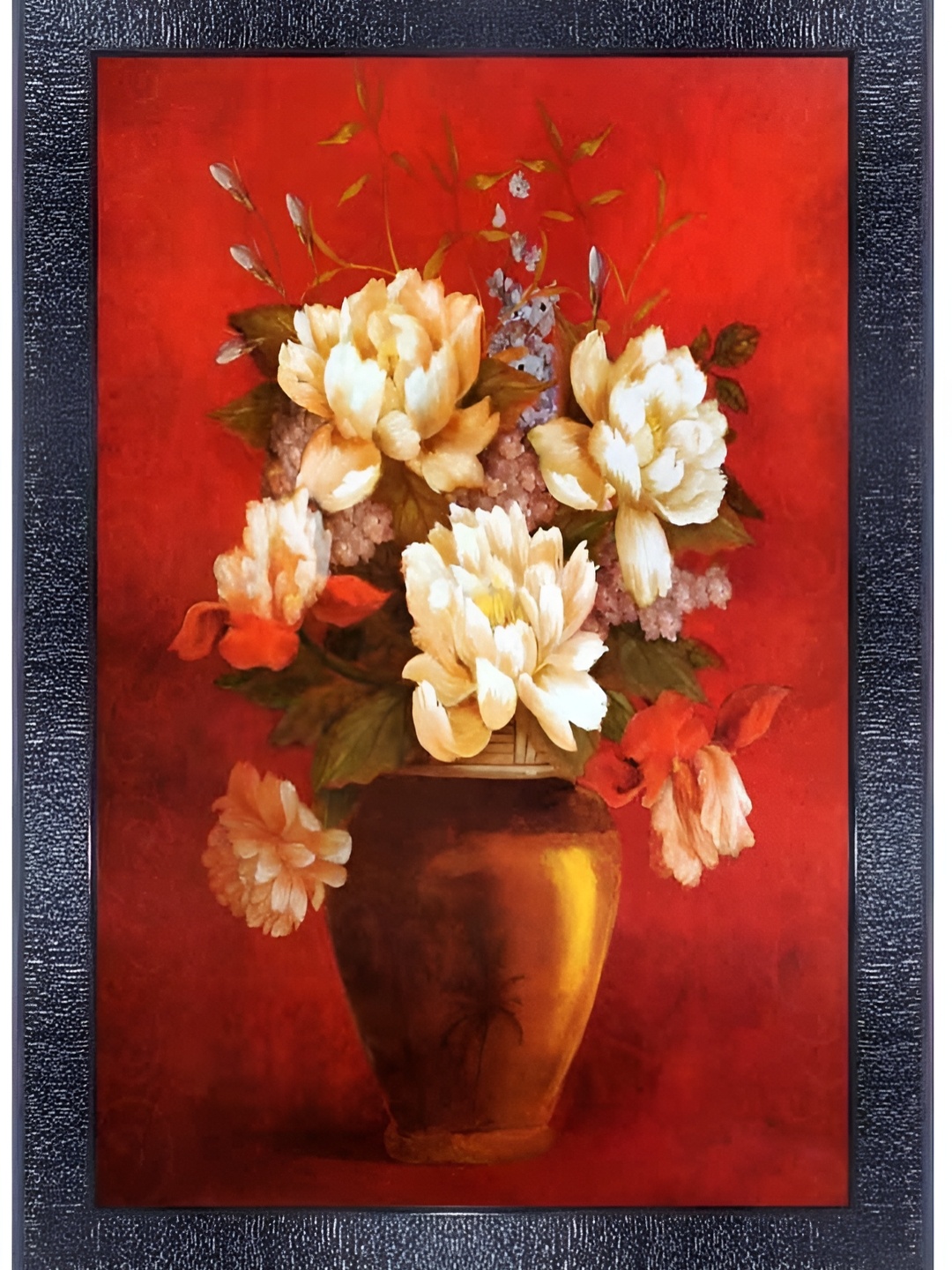 

PnF Black & Red Floral Painting Wooden Wall Art