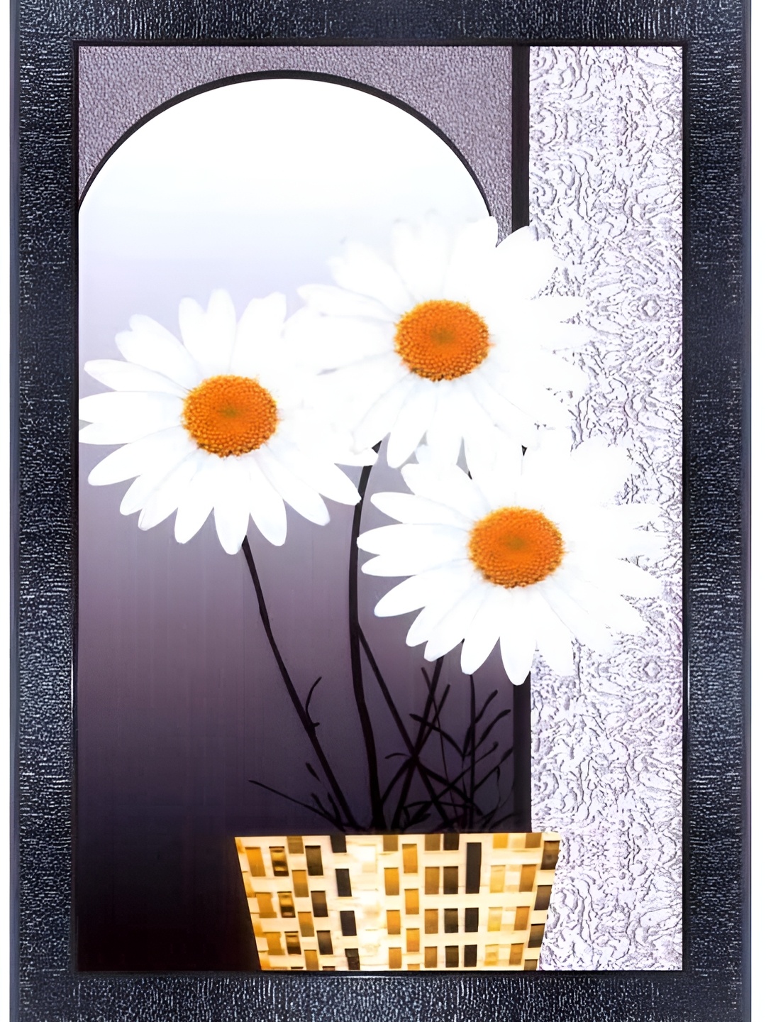 

PnF Black & White Floral Painting Wooden Wall Art