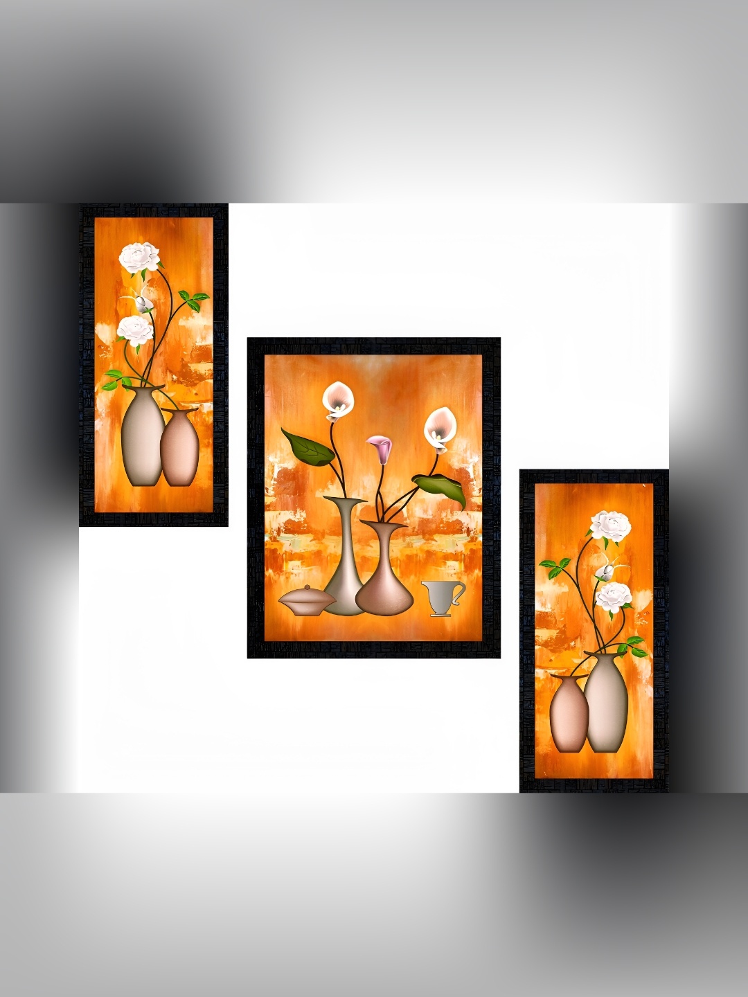 

PnF Black & White 3 Pieces Floral & Botanical Painting Wall Arts
