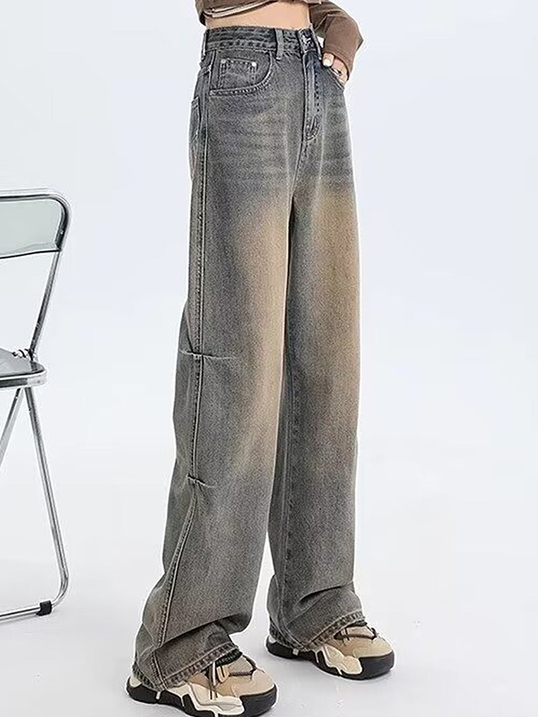 

LULU & SKY Women Slim Fit High-Rise Heavy Fade Jeans, Bronze
