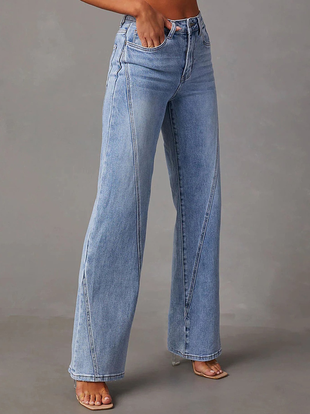 

LULU & SKY Women Straight Fit High-Rise Light Fade Jeans, Blue