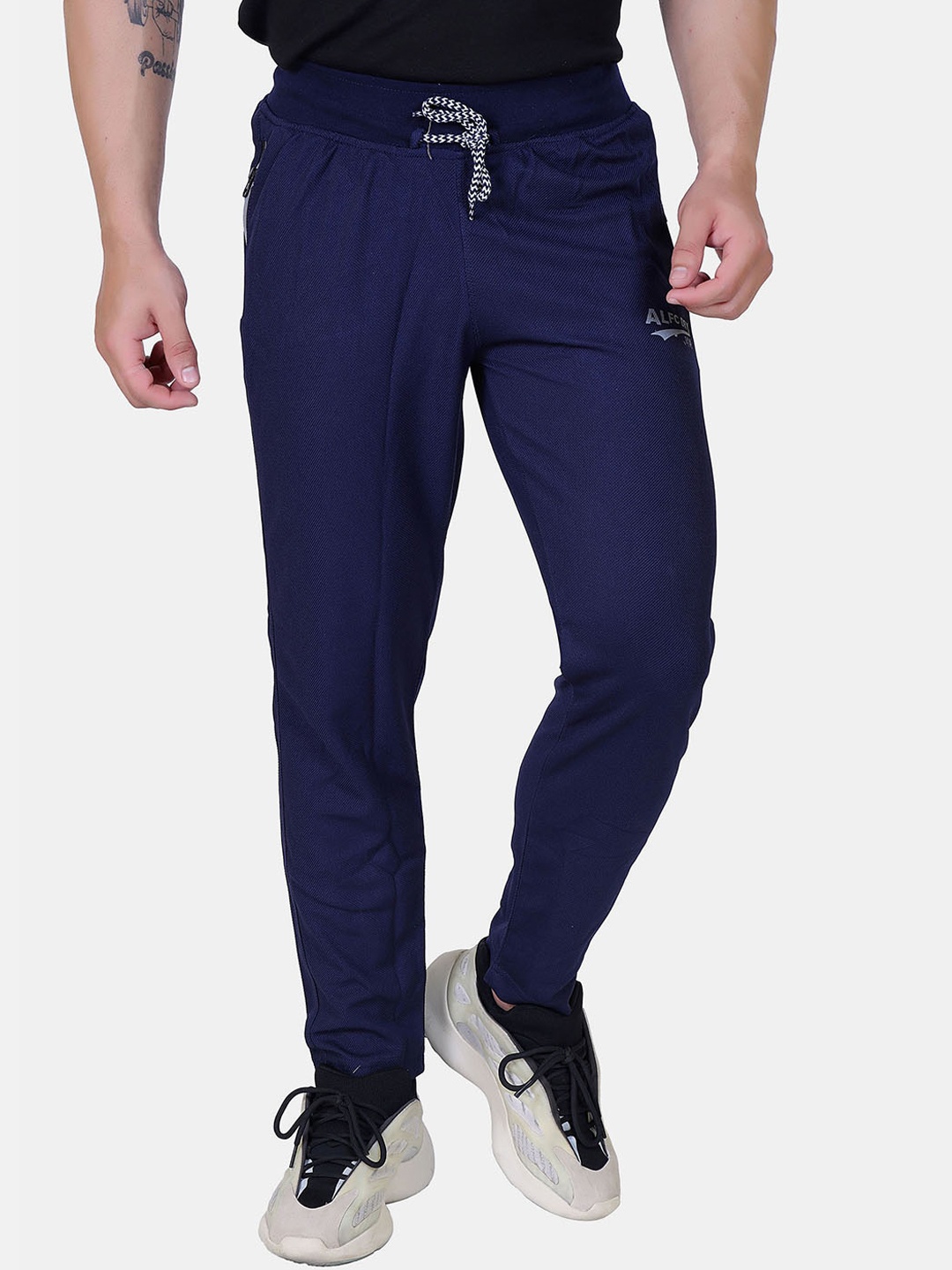 

BAESD Men Mid-Rise Dry Fit Track Pant, Navy blue