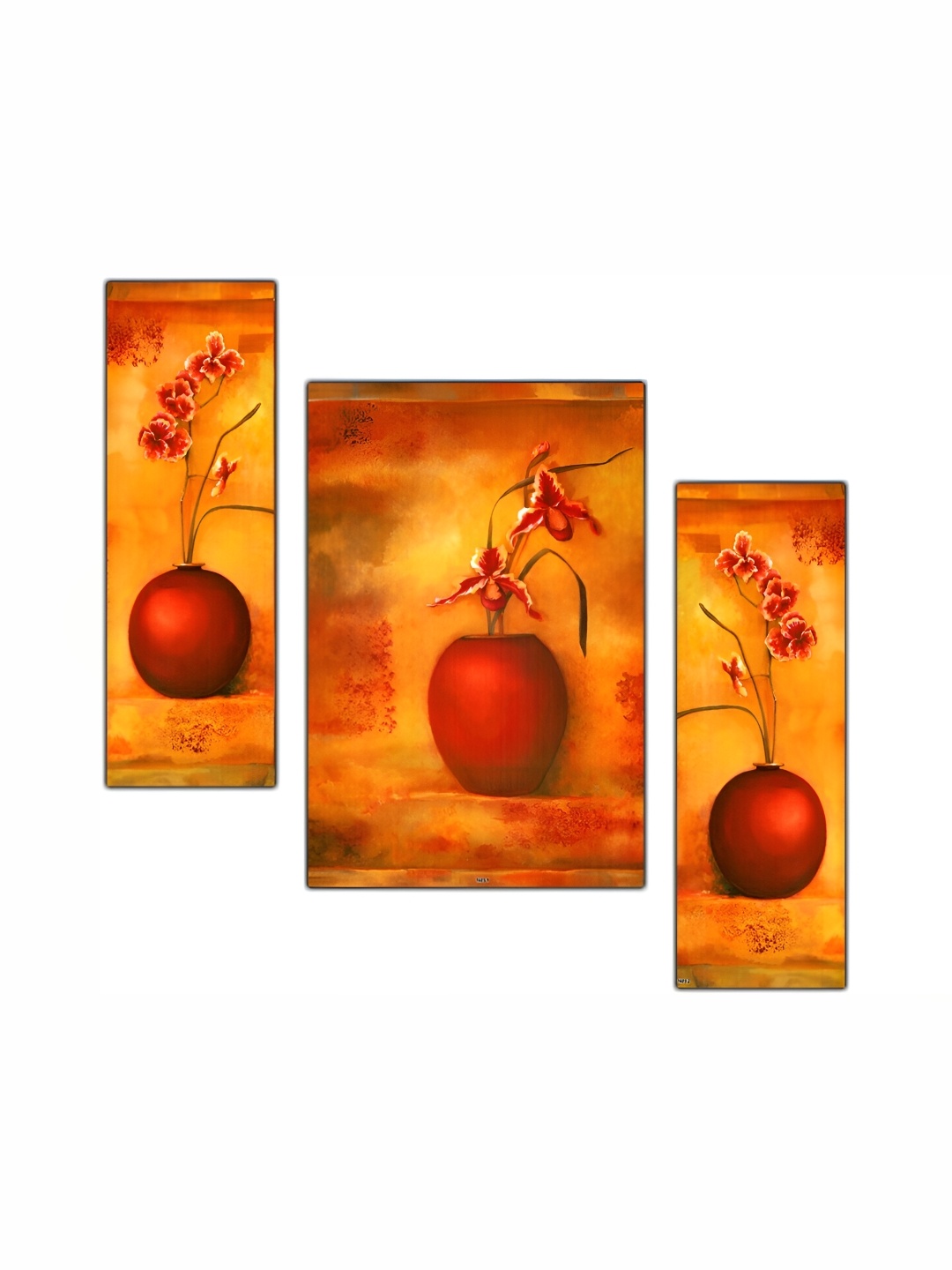 

PnF Yellow & Red 3 Pieces Wooden Painting Wall Arts