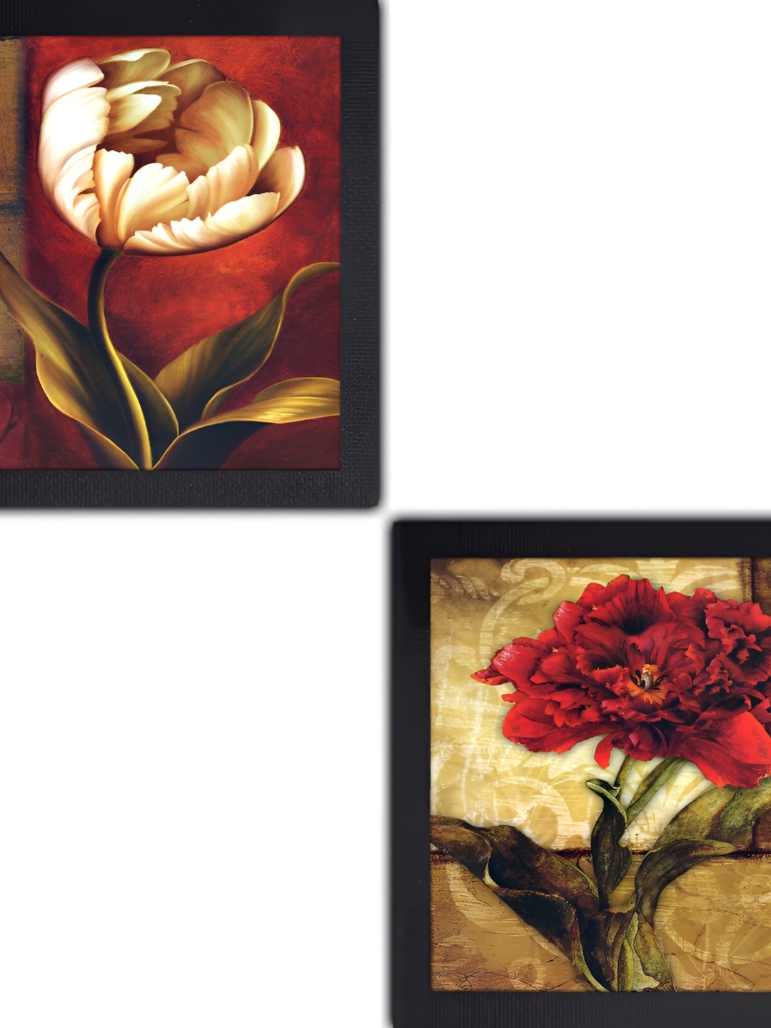 

PnF Red & Brown 2Pcs Floral And Botanical Wall Paintings