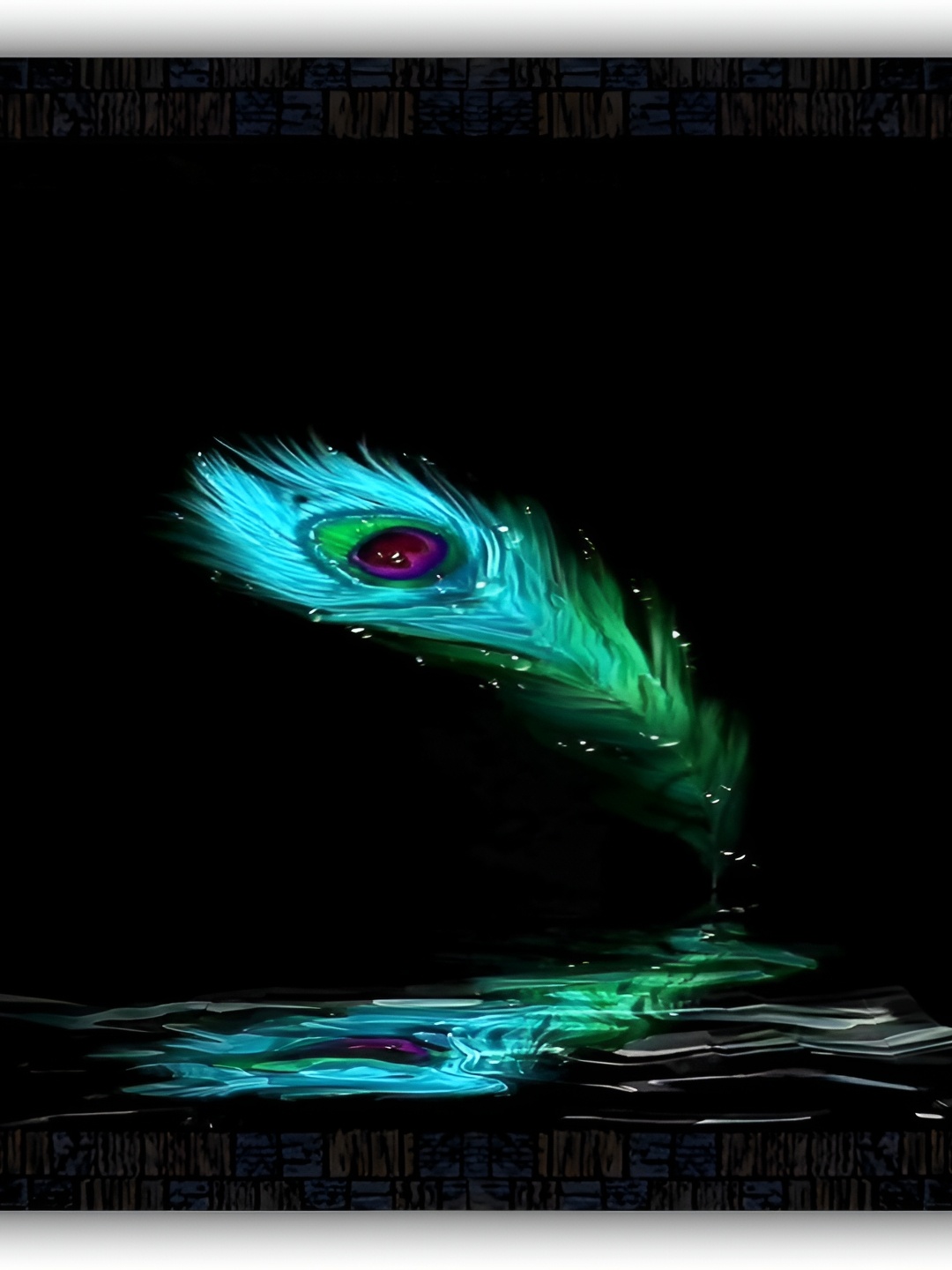 

PnF Black & Blue Printed Abstract Wall Painting