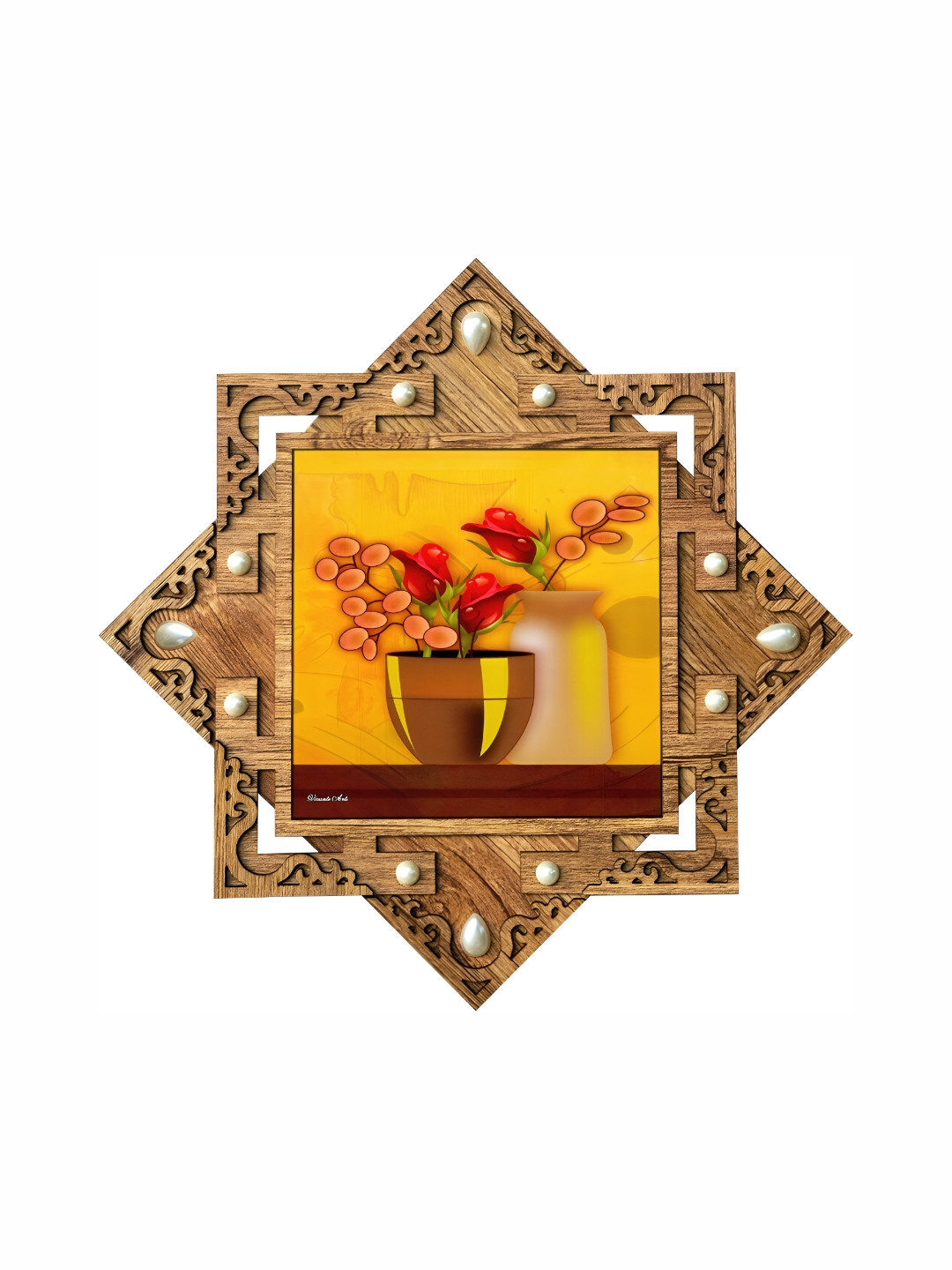 

PnF Brown & Orange Wooden Floral and Botanical Wall Art