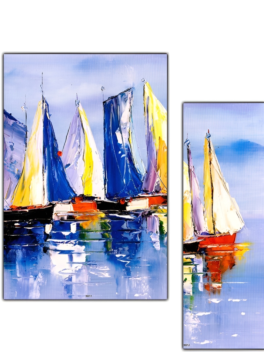 

PnF Blue & White 3 Piece Wooden Painting Wall Arts