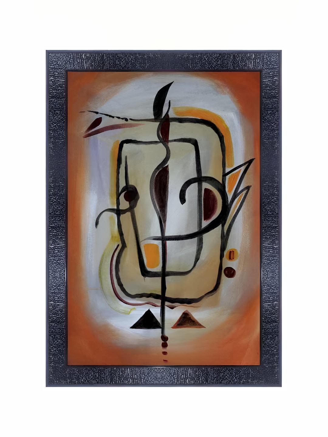 

PnF Black & Orange Wooden Abstract Wall Painting