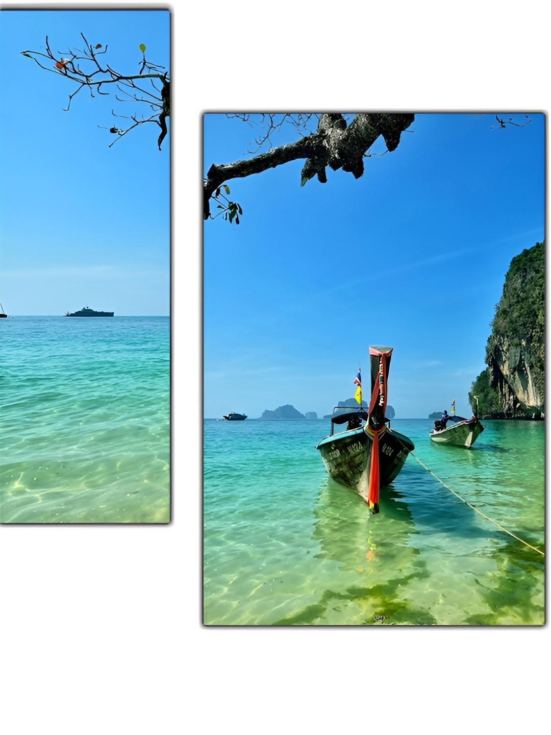 

PnF Blue & Green 3 Pieces Wooden Painting Wall Art