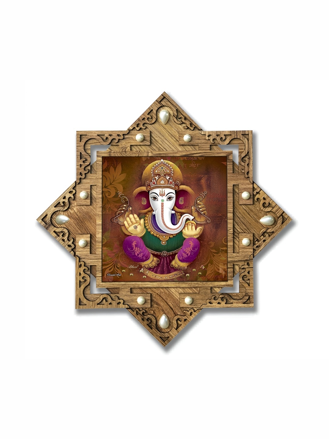 

PnF Brown & Purple Wooden Religious Wall Painting