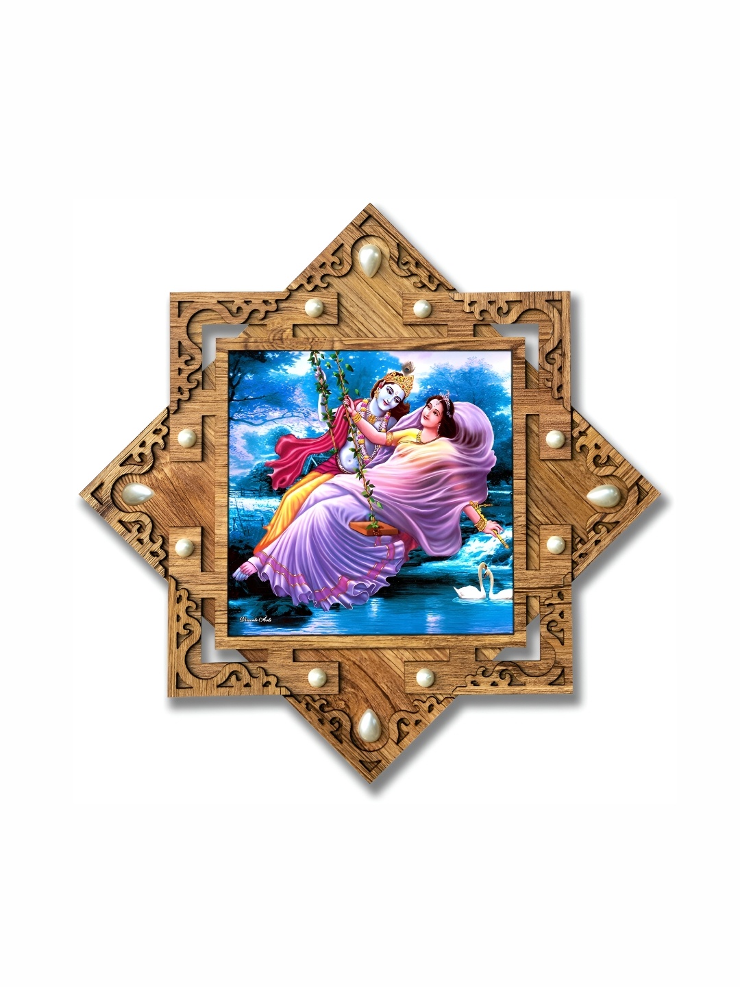 

PnF Brown & Blue Religious Wooden Painting Wall Art
