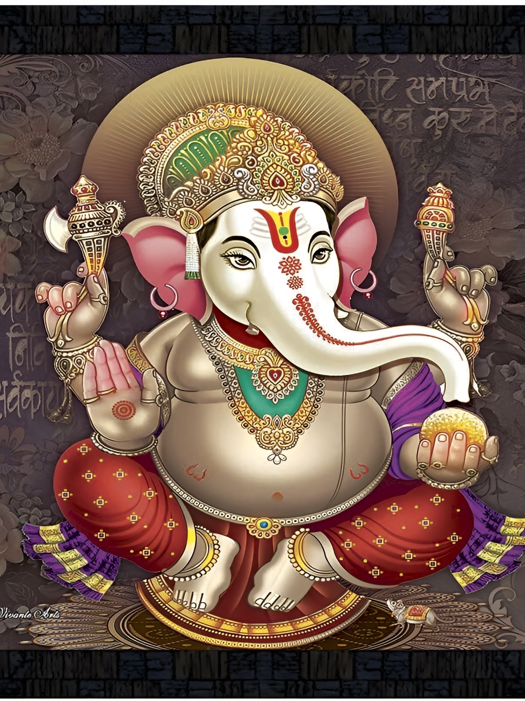 

PnF Grey & Maroon Religious Painting Wall Art