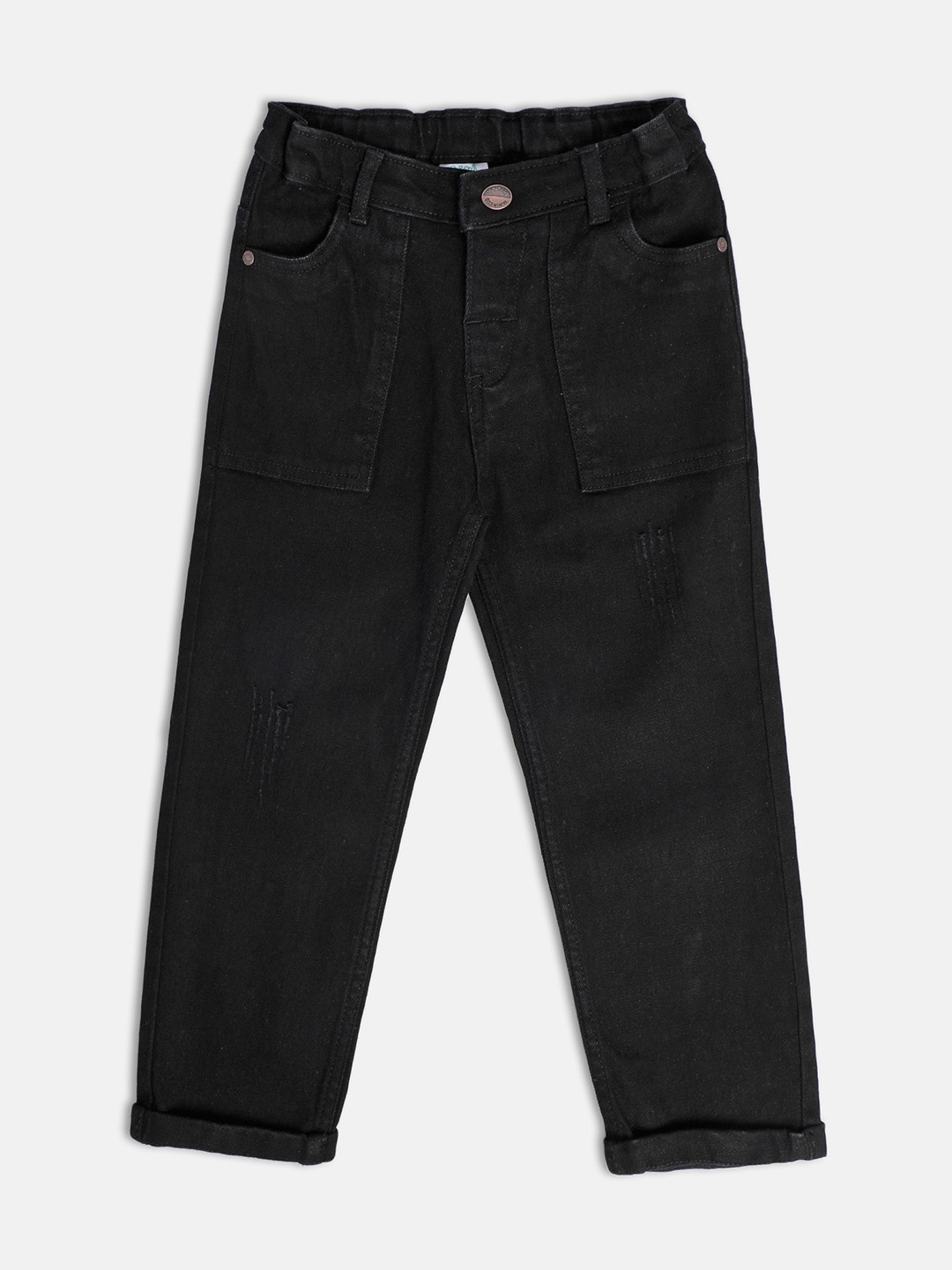 

MINI KLUB Boys Clean Look Regular Fit Stretchable Jeans, Black
