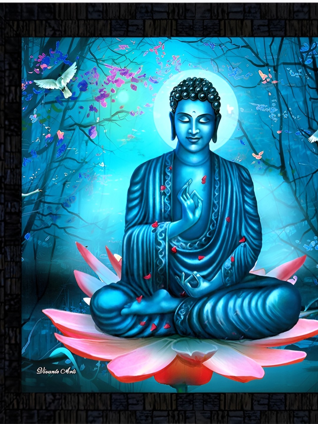 

PnF Black & Blue Paper Religious Painting Wall Art
