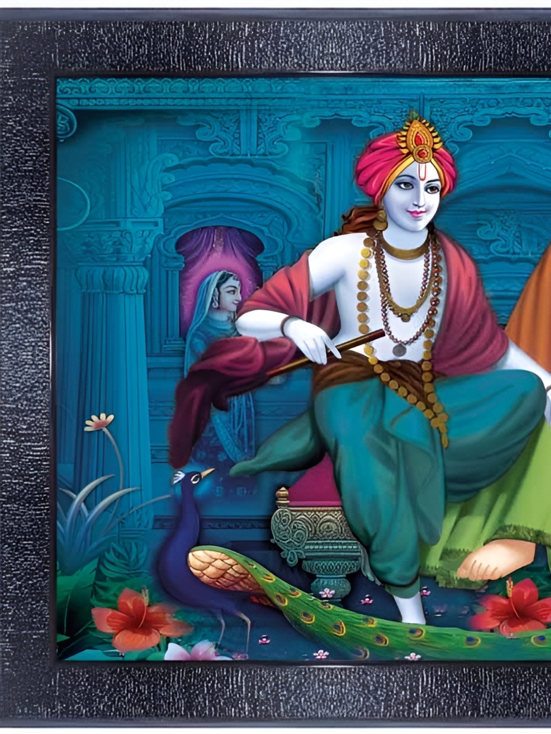 

PnF Black & Blue Wooden Religious Wall Painting