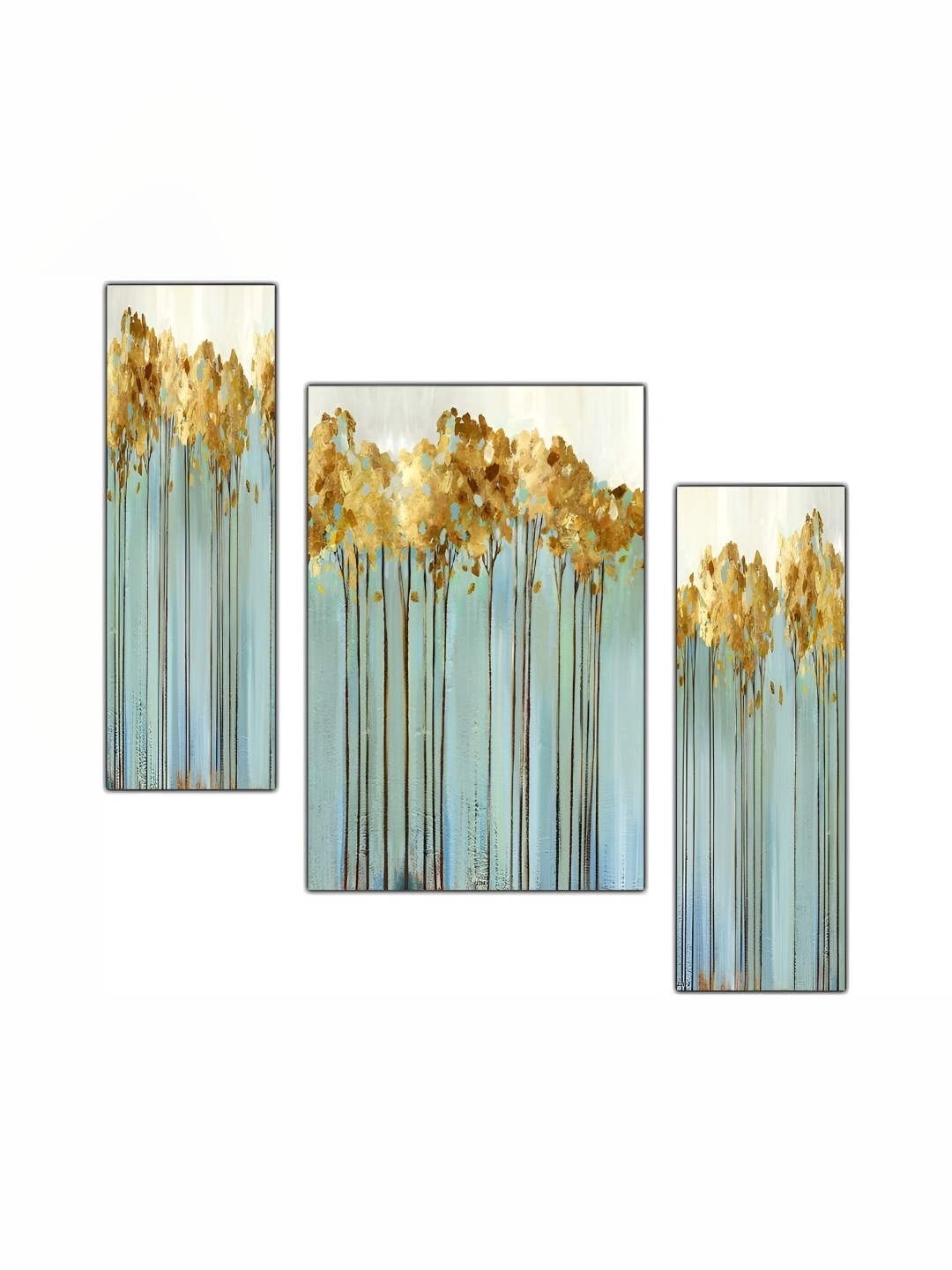 

PnF Green & Brown 3Pcs Wooden Abstract Wall Paintings