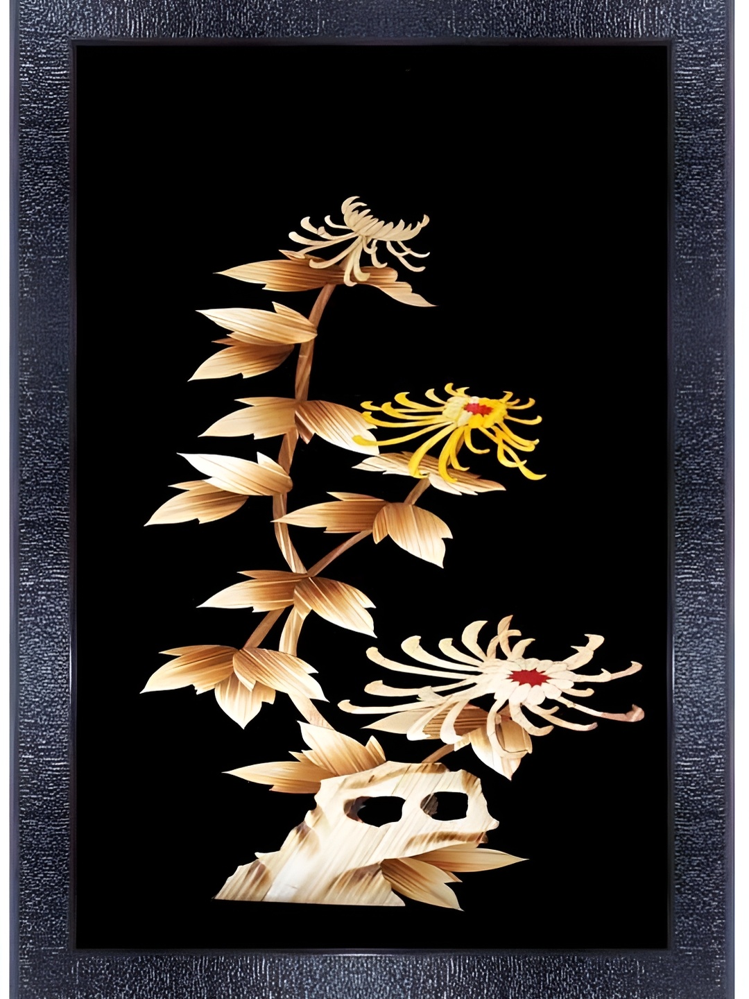 

PnF Black & Brown Wooden Abstract Wall Painting