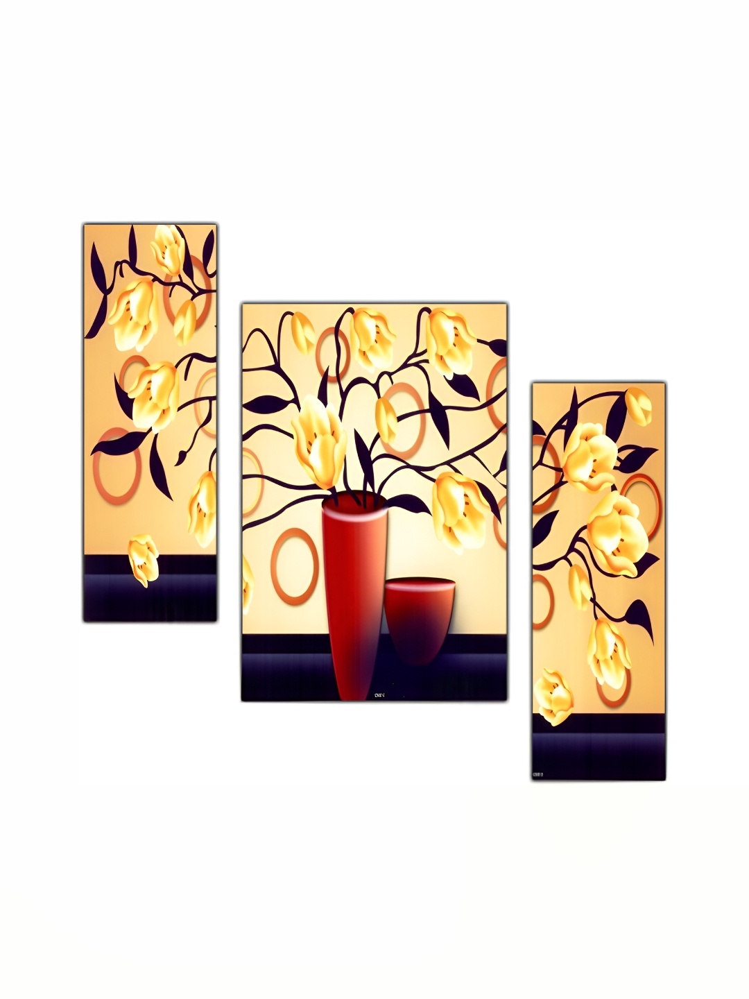 

PnF Brown & Yellow 3 Pieces Wooden Wall Art