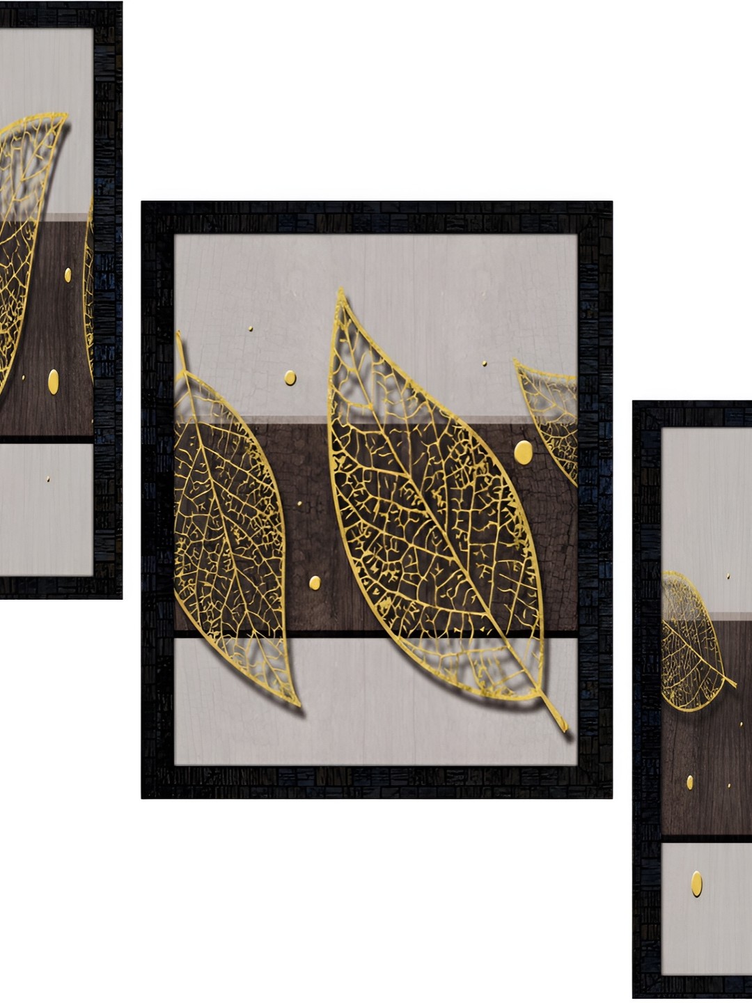 

PnF Charcoal & Brown 3 Pieces Wooden & Paper Floral and Botanical Wall Art