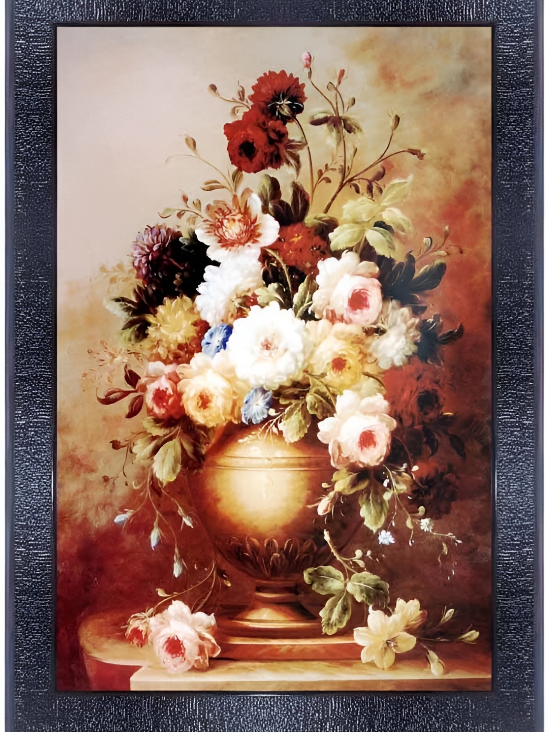

PnF Black & White Floral Wooden Framed Painting Wall Art
