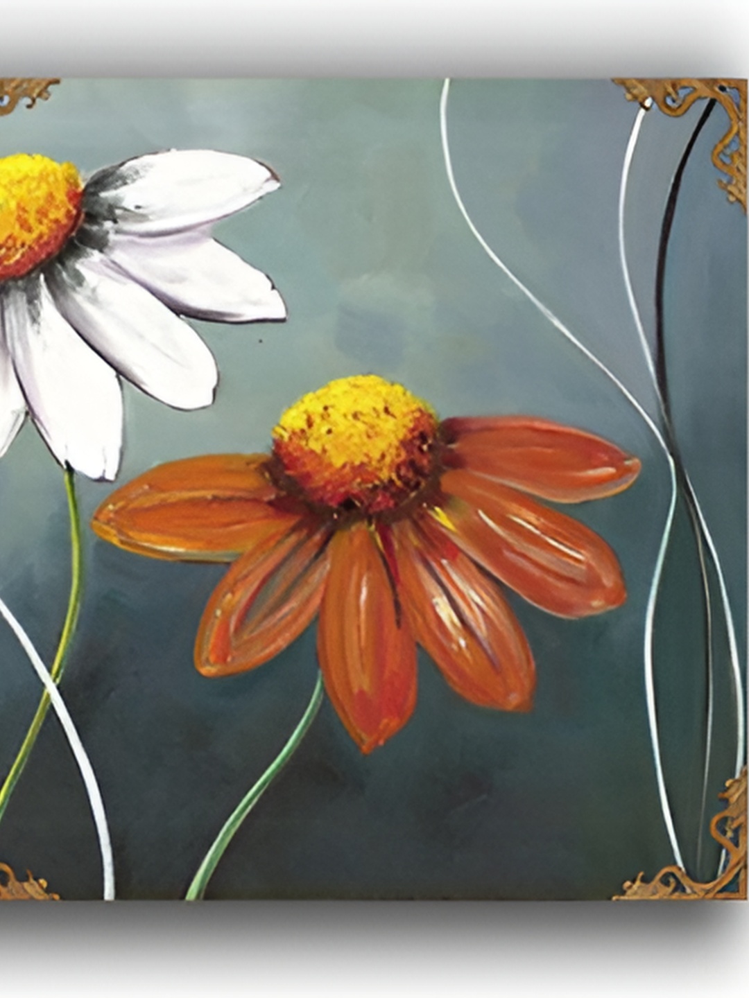 

PnF Green & White 3 Pieces Floral Wooden Framed Painting Wall Art