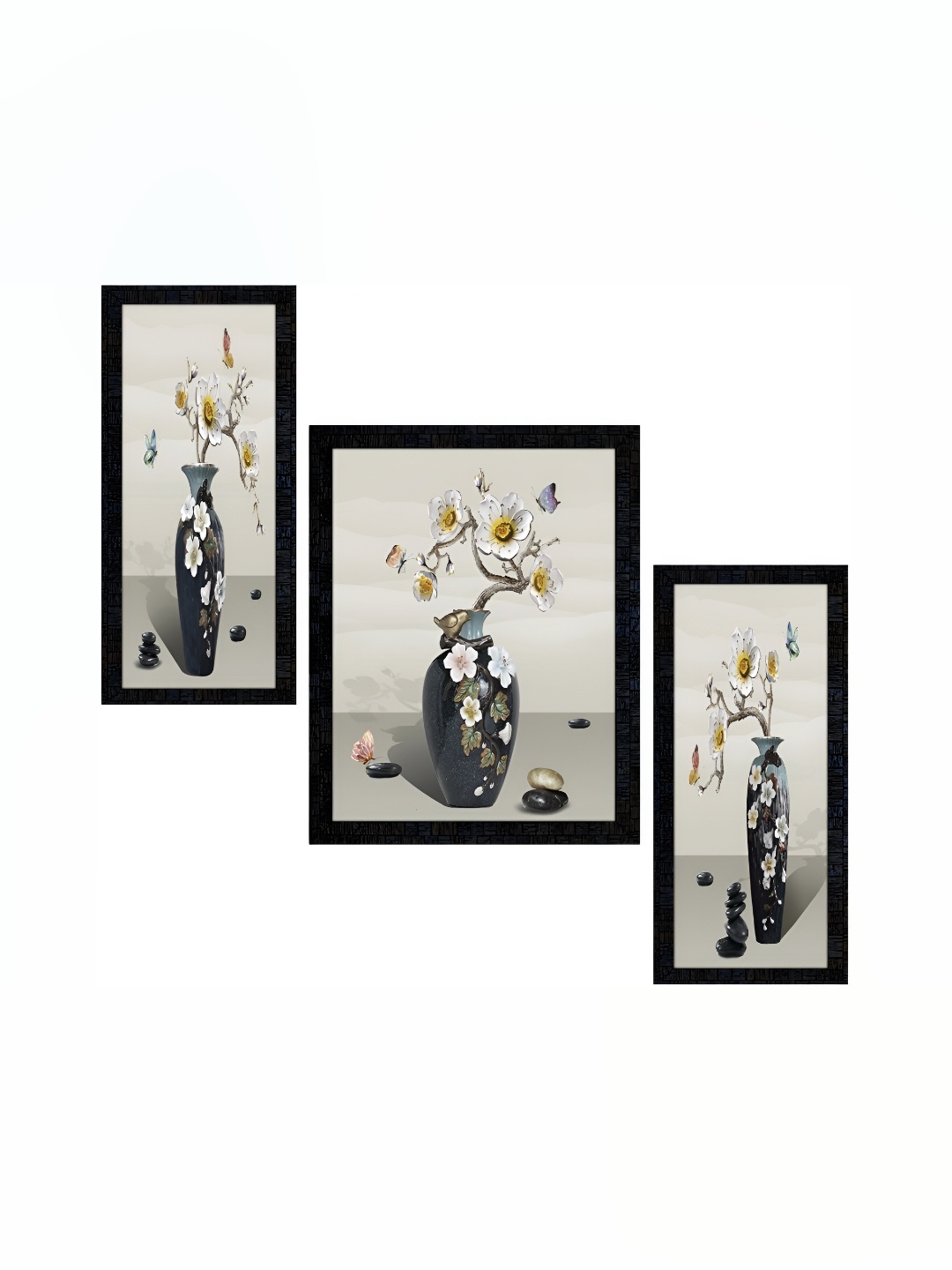 

PnF Charcoal & Black 3 Pieces Wooden Painting Wall Art