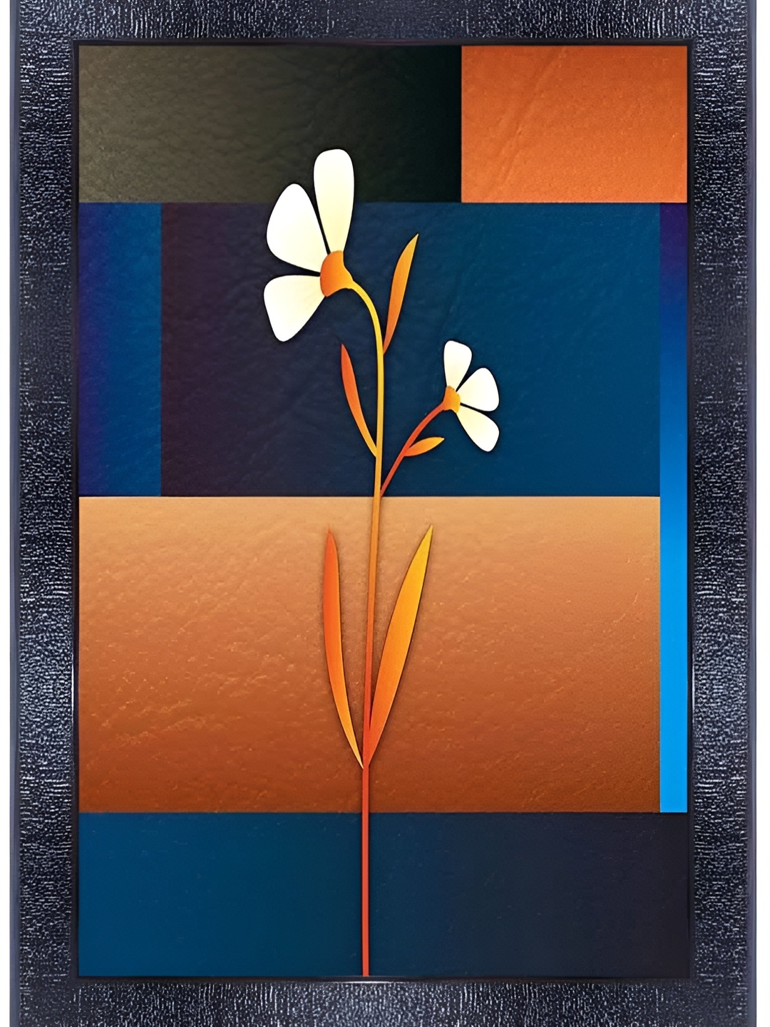 

PnF Brown & Blue Wooden Floral and Botanical Painting Wall Art