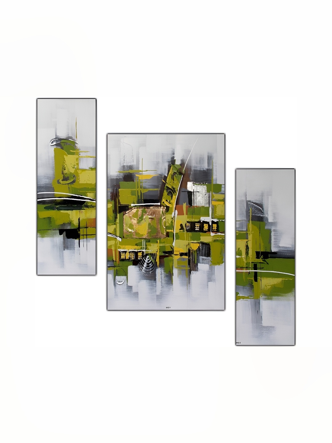 

PnF Green & Grey 3 Pieces Wooden Painting Wall Art