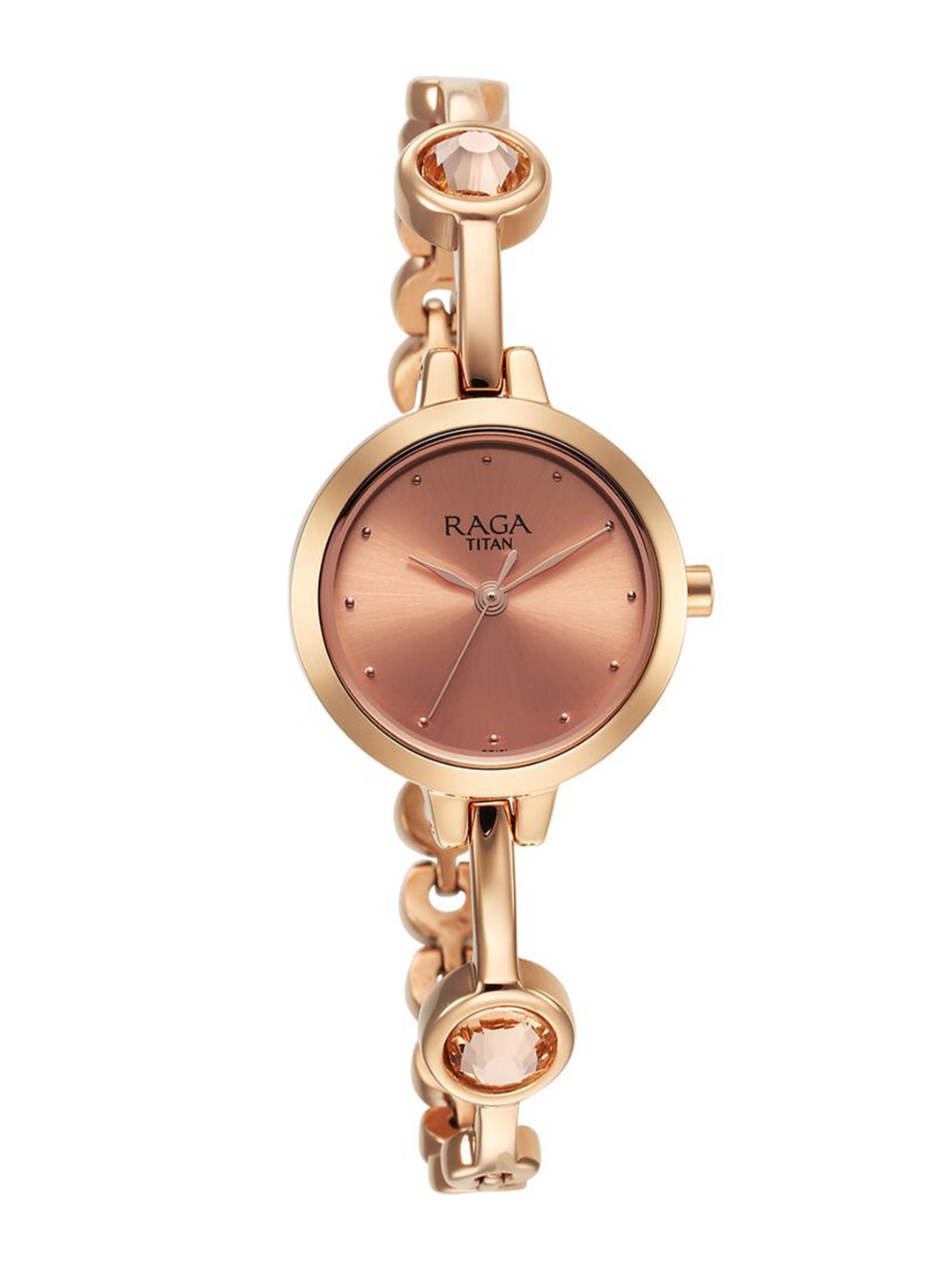 

Titan Raga Women Bracelet Style Straps Analogue Watch 2576WM02, Rose gold