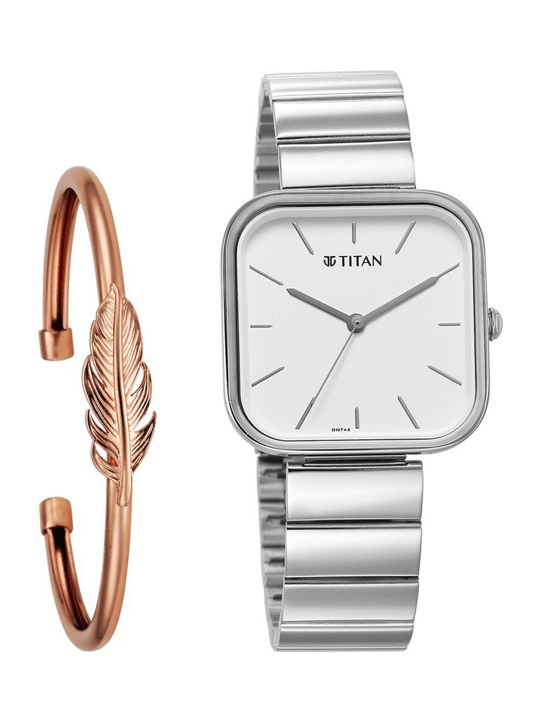

Titan Women Stainless Steel Bracelet Style Straps Analogue Watch 2715SM01F, Silver