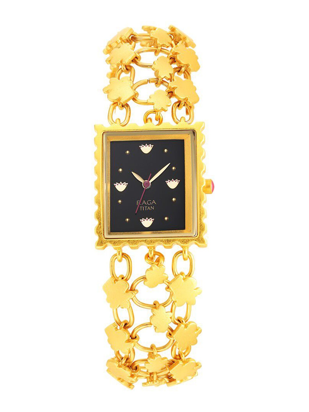 

Titan Women Textured Dial & Bracelet Style Straps Analogue Watch 95173YM01, Gold
