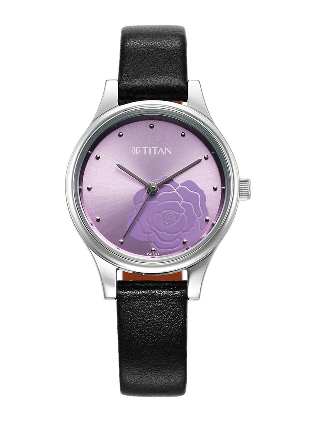 

Titan Women Round Shaped Dial & Leather Straps Analogue Watch 2679SL01, Black